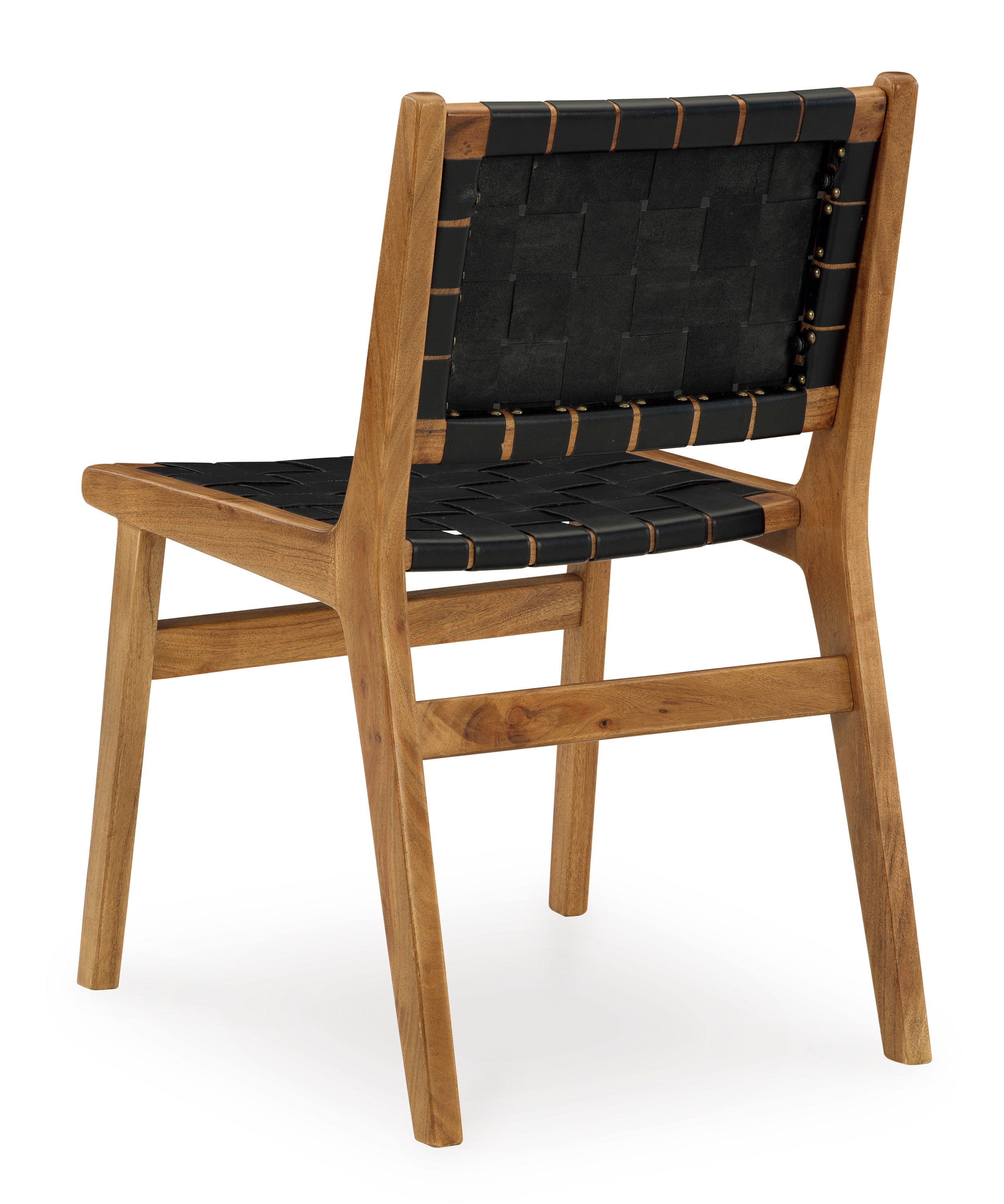 Premium Leather & Wood Dining Chairs (Set of 2) - Modern Farmhouse Style for Kitchen, Dining Room & Home Office - Comfortable Seating for Family Meals & Entertaining
