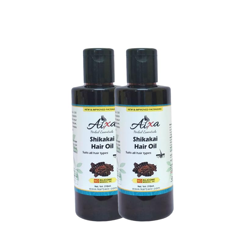 Aixa Shikakai Hair Oil for Healthy, Shiny & Strong Hair - 210ml (Pack of 2) | Natural Hair Growth Treatment for Dry, Damaged Hair | Perfect for Daily Hair Care & Scalp Massage