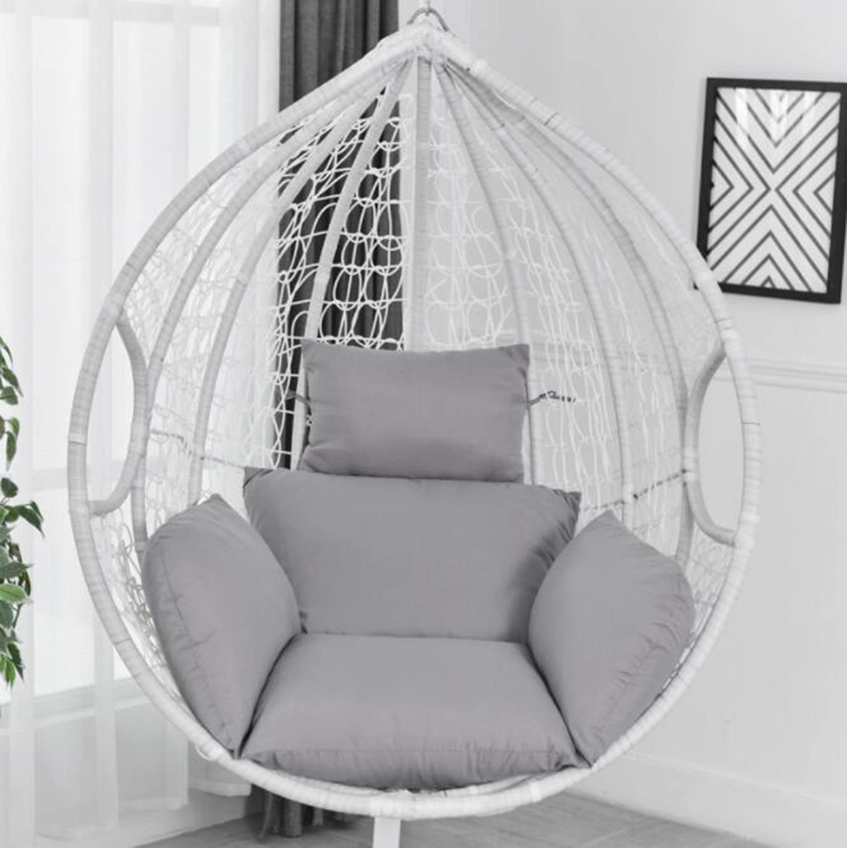 Non-Slip Soft Hanging Egg Chair Cushion - Round Swing Seat Pad for Indoor/Outdoor Use - Perfect for Porch, Garden, Patio & Nursery Decor