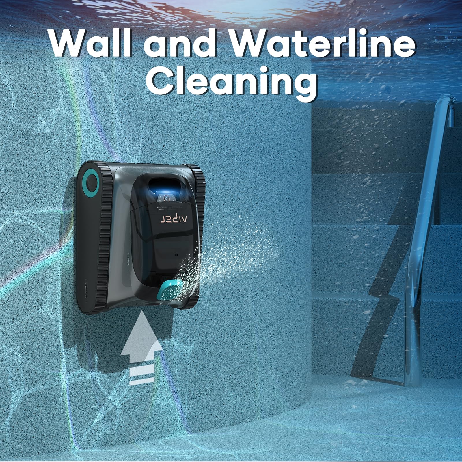 AIPER Scuba S1 Cordless Robotic Pool Cleaner - Smart Navigation for Inground Pools up to 1,600 Sq.ft, Automatic Wall & Waterline Cleaning Vacuum - Perfect for Backyard, Family & Vacation Home Swimming Pools