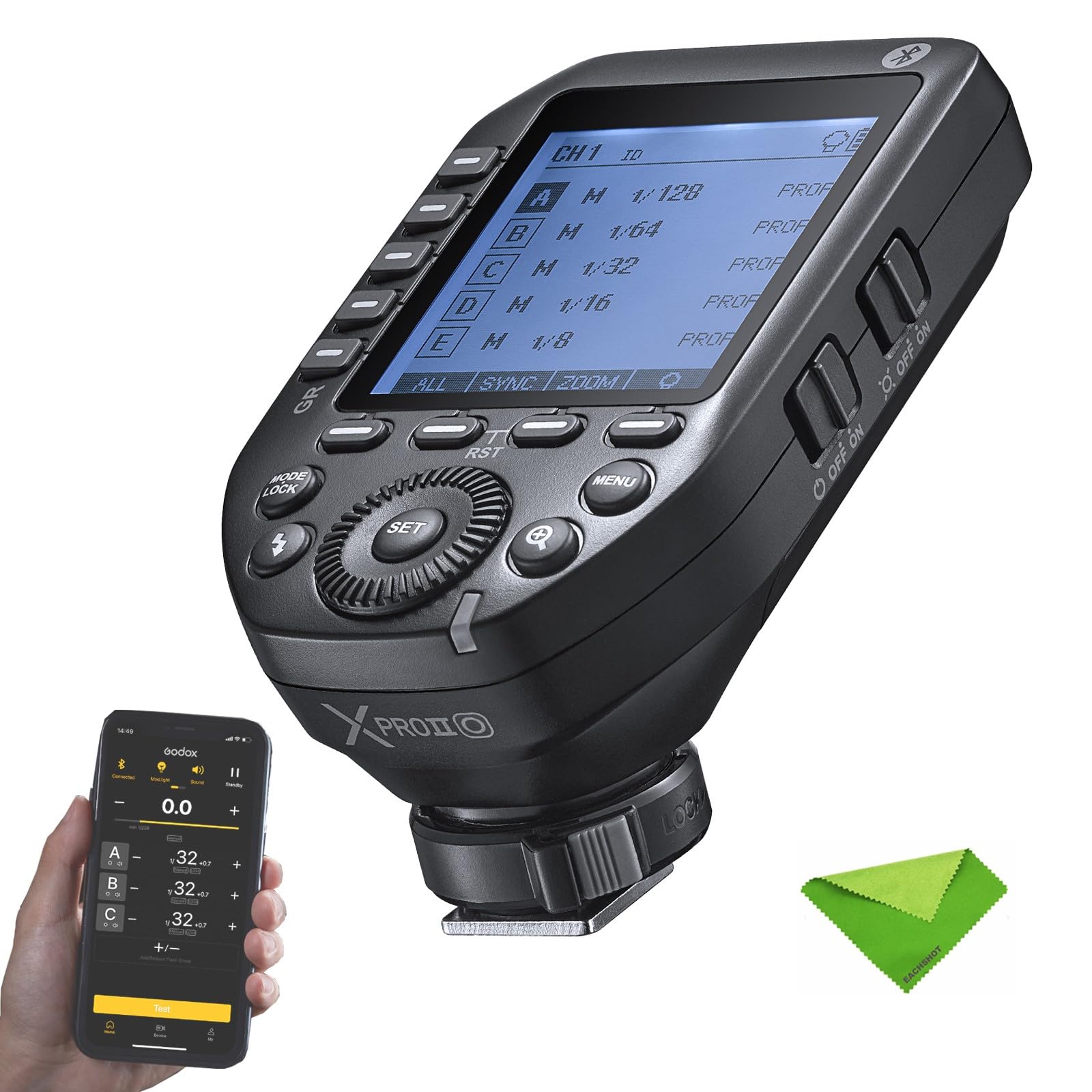 Godox XProII-O Wireless Flash Trigger for Olympus & Panasonic Cameras - 2.4G TTL HSS 1/8000S Bluetooth Connection, Large LCD Screen (Xpro-O Upgrade) - Perfect for Wedding, Portrait & Studio Photography