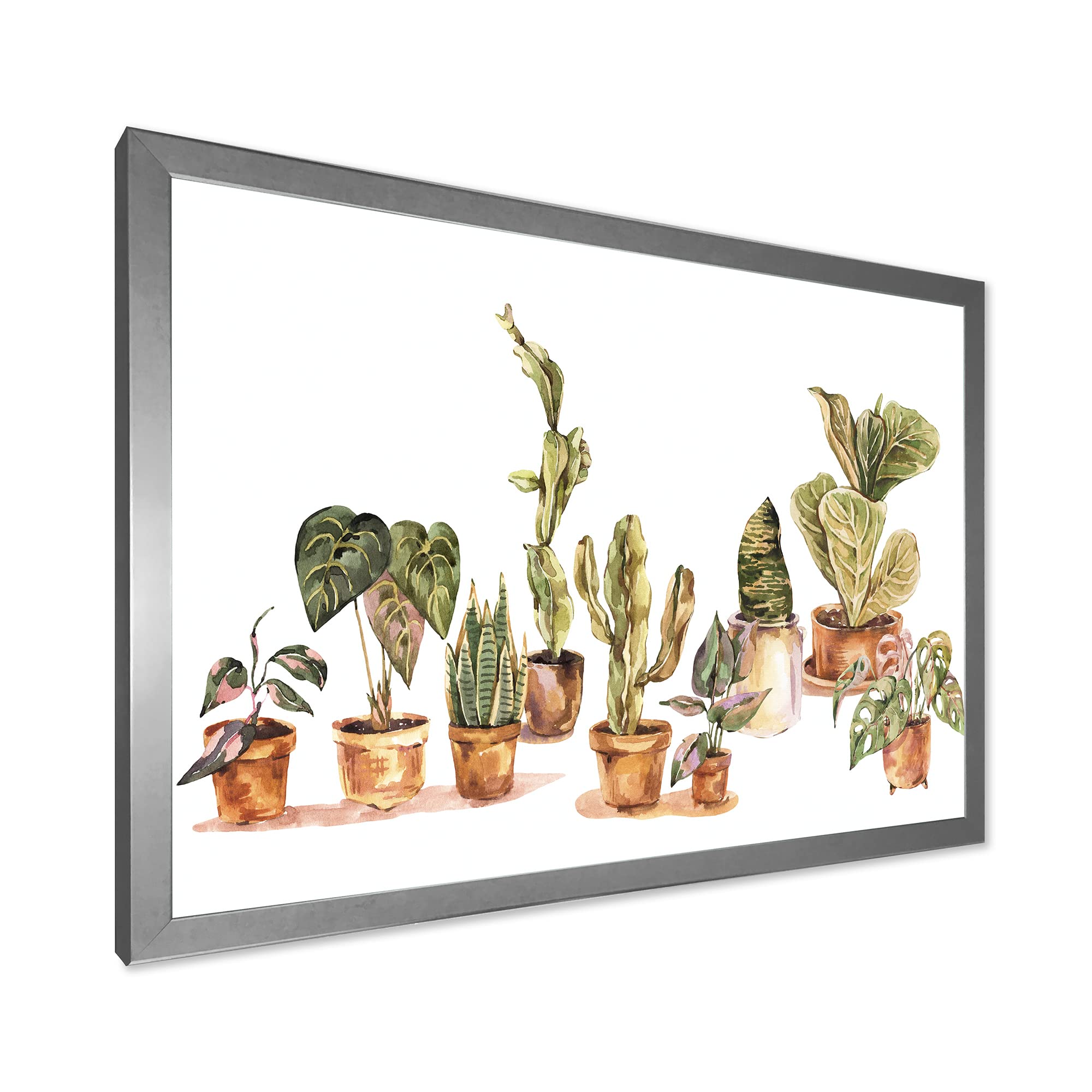 Indoor House Plants & Urban Jungle Traditional Framed Wall Art - Perfect for Home Decor, Living Room, Bedroom & Office