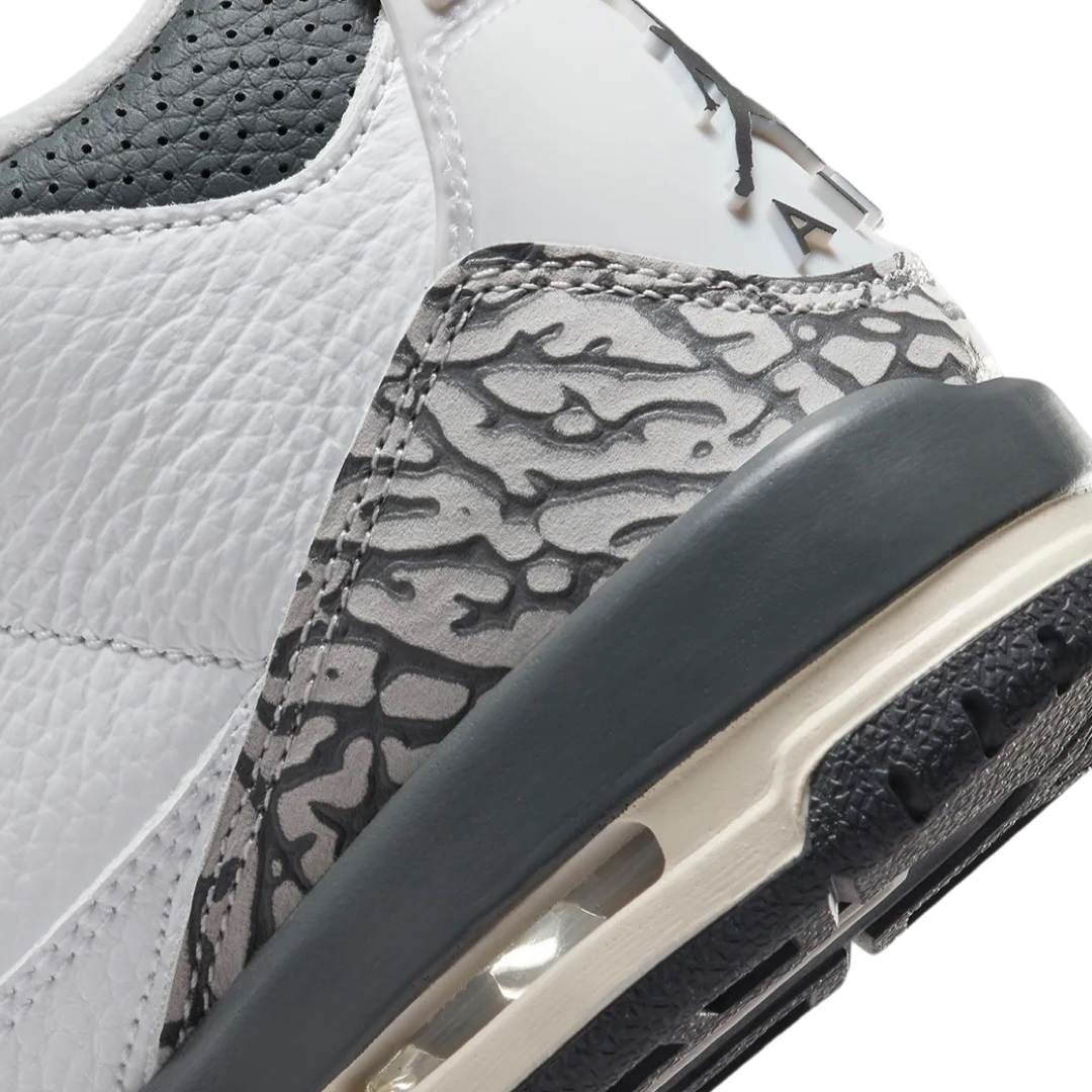 Air Jordan 3 GS Sneakers in White Black Iron Grey - Kids Basketball Shoes for School & Sports | Perfect for Casual Wear, Gym Training and Street Fashion