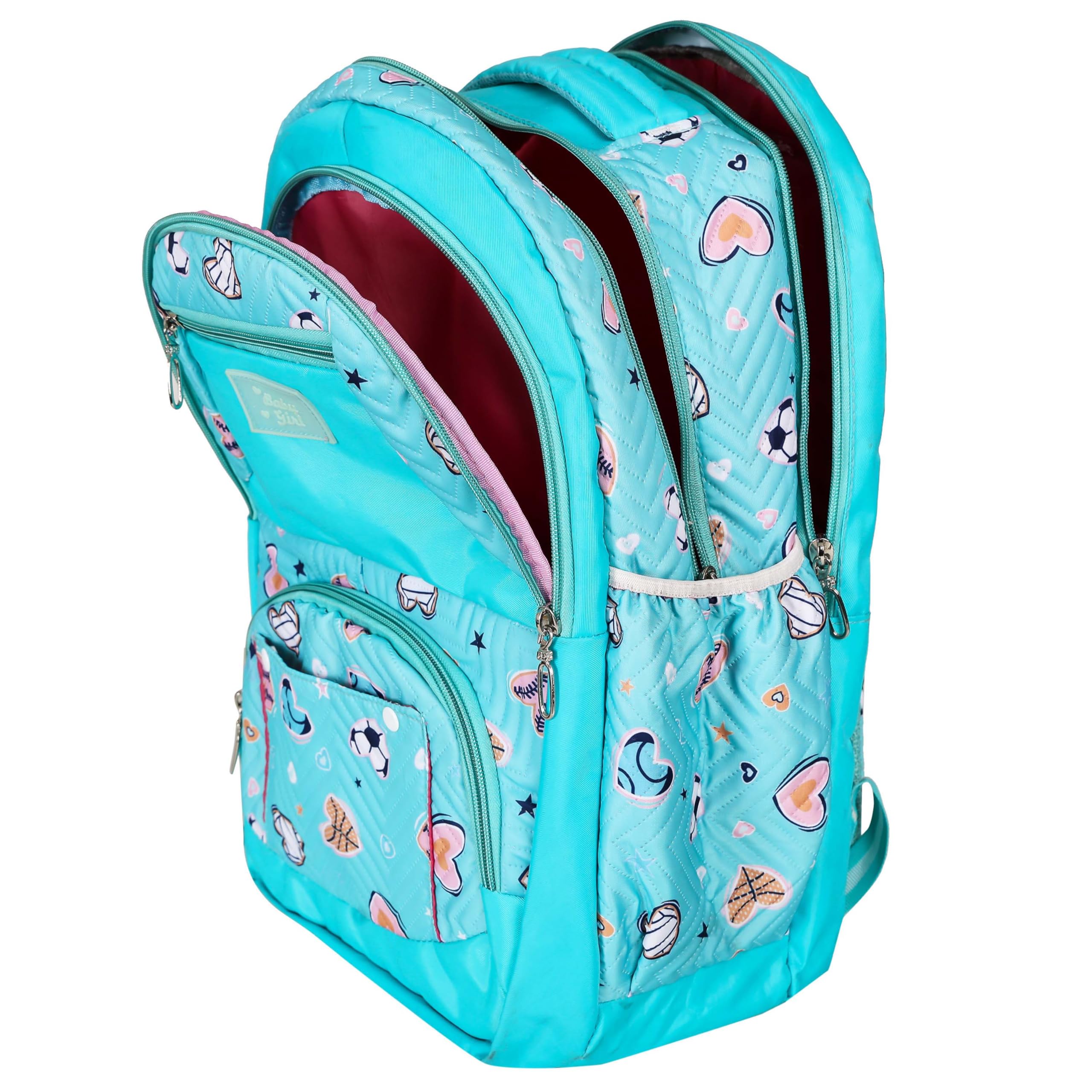30L Medium Backpack for Girls - Stylish Flower Print School Backpack, Durable Polyester Material - Perfect for School, Travel & Daily Use
