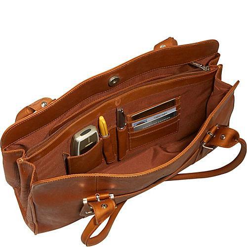 Premium Genuine Leather Women's Business Tote Bag with Buckle Closure - Stylish Work Bag for Office, Travel & Professional Meetings