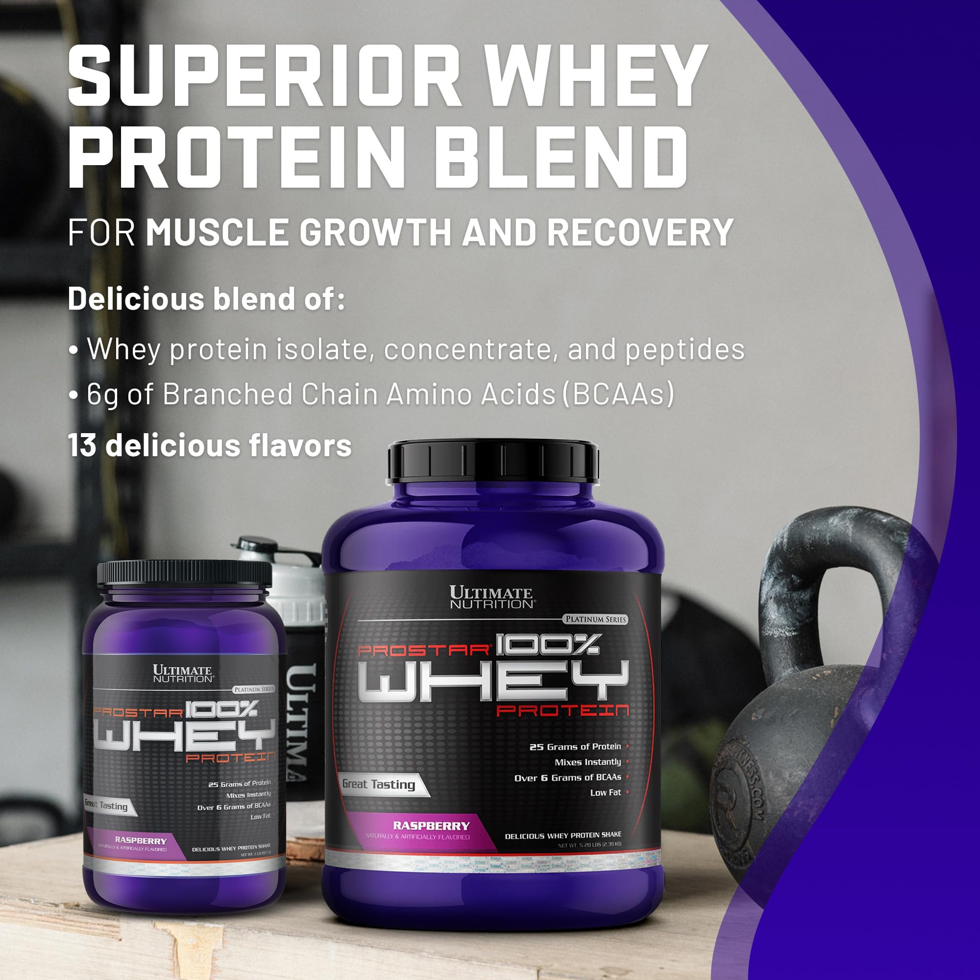 Ultimate Nutrition Prostar Whey Protein Isolate Powder - 2 lbs, Raspberry Flavor | Low Carb, High Protein Shake for Muscle Building & Recovery | Keto Friendly, Low Sodium, Low Fat | Perfect for Post-Workout & Weight Management