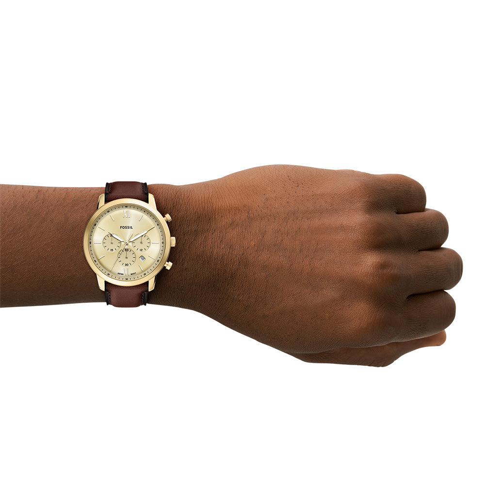 Fossil Neutra FS6113 Chronograph Watch for Men - Stylish Analog Quartz Wristwatch with Leather Strap - Perfect for Business, Casual & Everyday Wear