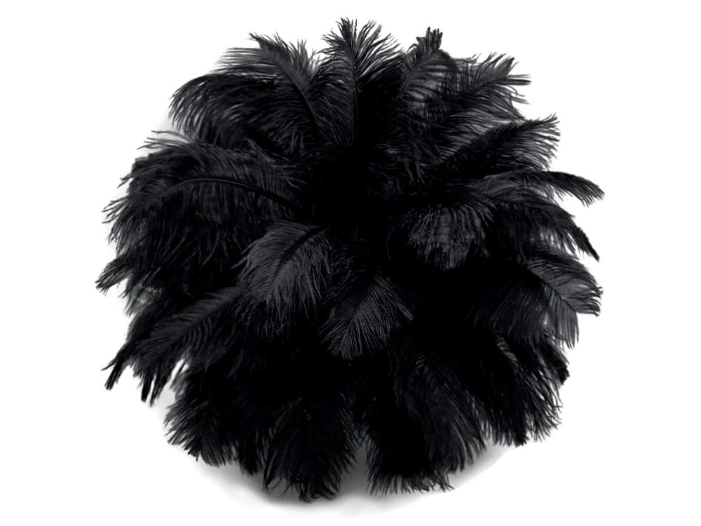 1/2 lb Bulk Black Ostrich Feathers (14-17