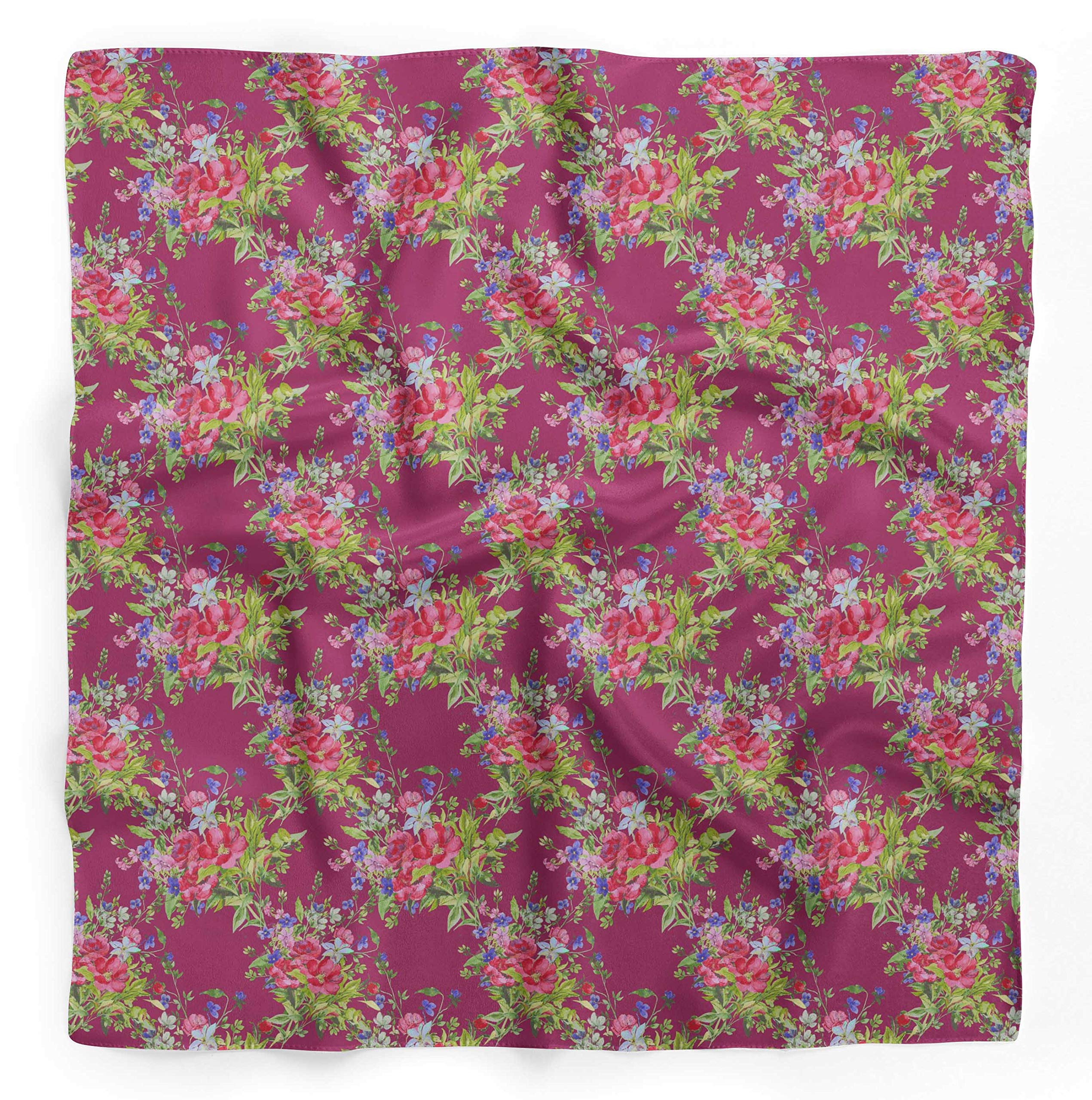 Bimba Printed Pure Silk Scarf for Women - Elegant Hair Wrap, Neck Scarf & Head Bandana - Perfect for Everyday Wear, Travel & Special Occasions