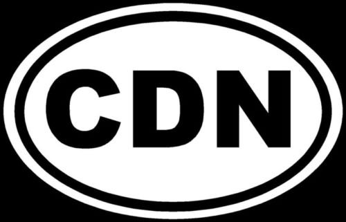 Canada Sticker CDN Country Code Vinyl Decal - Euro Oval Die-Cut Car Decal for Windows, Vehicles, Laptops & Smooth Surfaces | Perfect for Travelers, Expats & Canada Lovers
