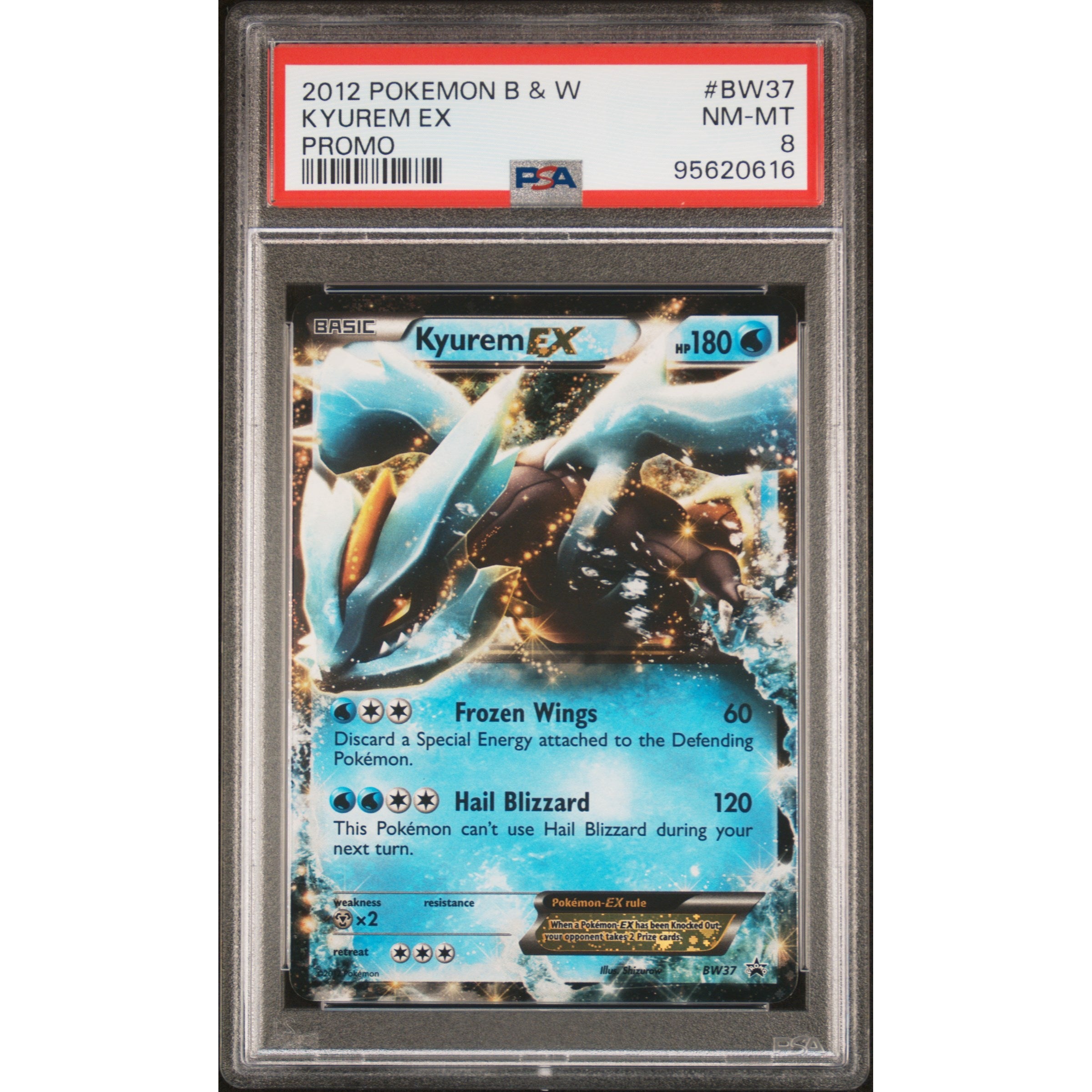 2012 Pokemon Black & White Promo Kyurem EX BW37 PSA 8 Graded Card - Rare Collectible for Pokemon TCG Players & Fans, Perfect for Gaming, Trading, and Display