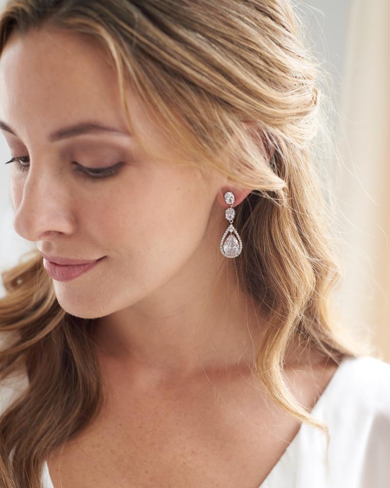 Tara CZ Stud Earrings for Women - Sparkling Cubic Zirconia Jewelry for Everyday Wear & Special Occasions
