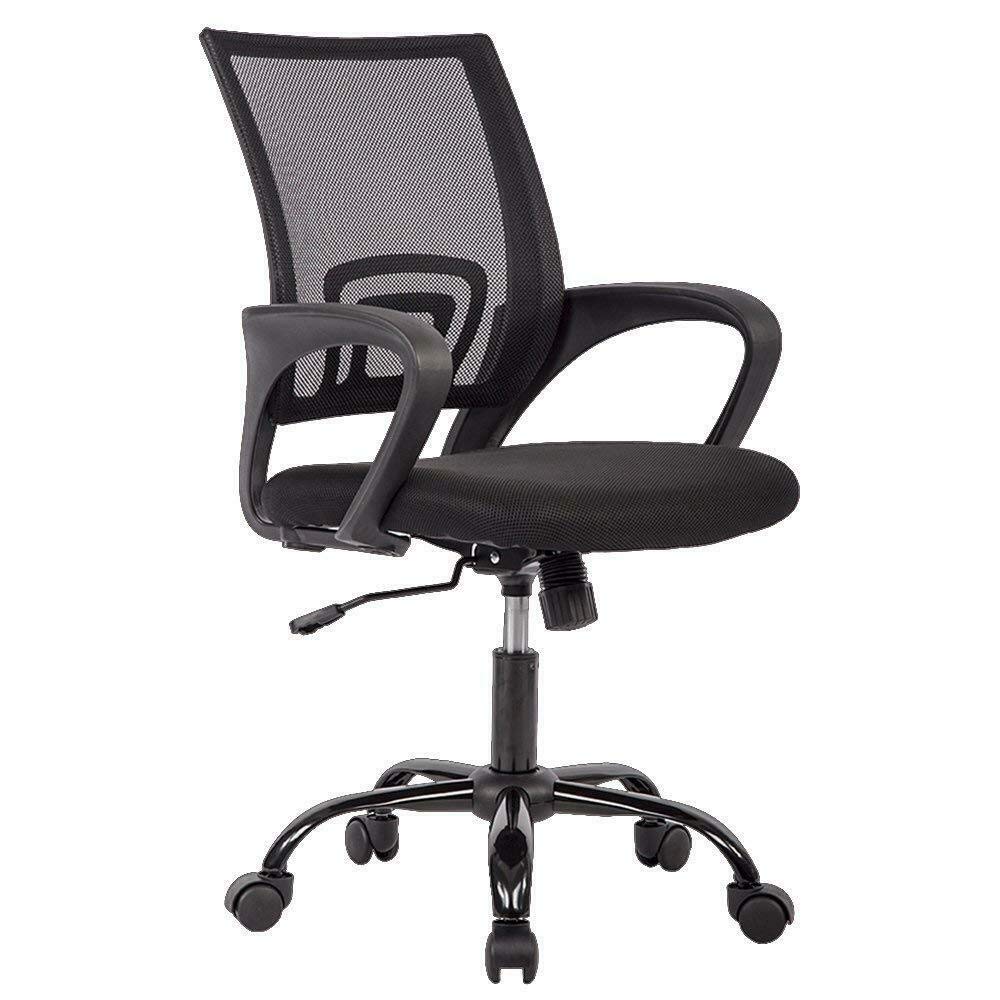 Best Ergonomic Office Chair with Lumbar Support - Adjustable Mesh Computer Desk Chair, Modern Executive Swivel Rolling Chair for Back Pain Relief (Black) - Perfect for Home Office, Gaming & Workspaces