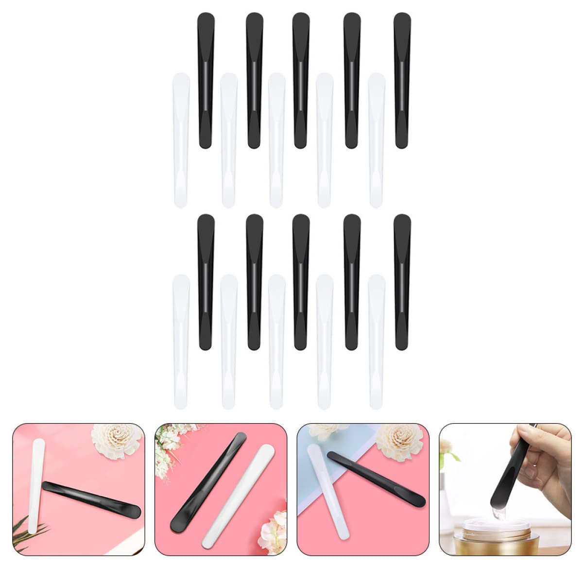 90 Pcs Dual-Sided Cosmetic Spatula - Cream Scraper, Face Mask & Bottle Spatula - Plastic Beauty & Makeup Tool for Skincare, Cream Application & Container Scraping - Perfect for Home Spa, Salon & Travel Use
