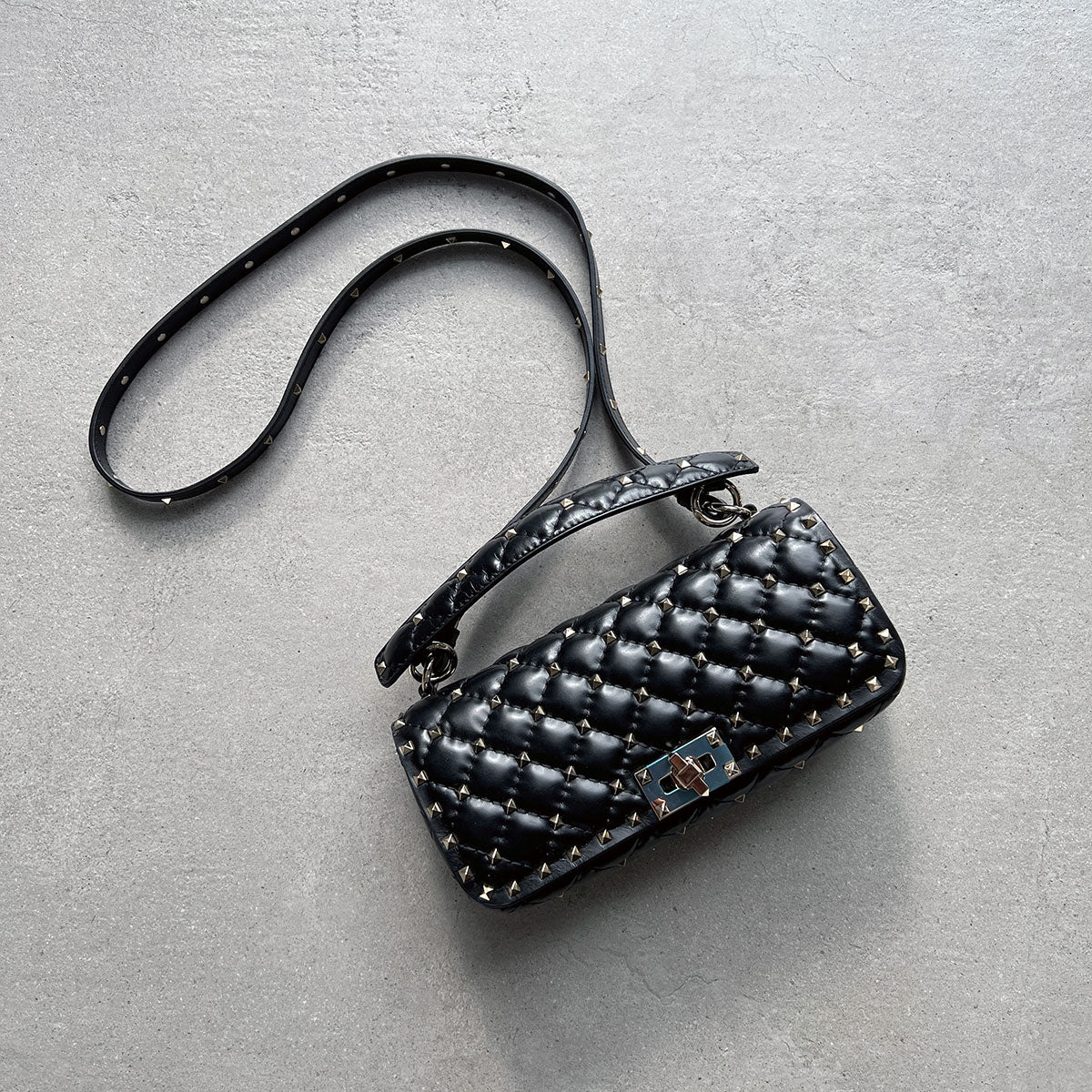 Stylish Black Spike Baguette Bag - Trendy Shoulder Purse for Women | Perfect for Parties, Night Out & Everyday Use