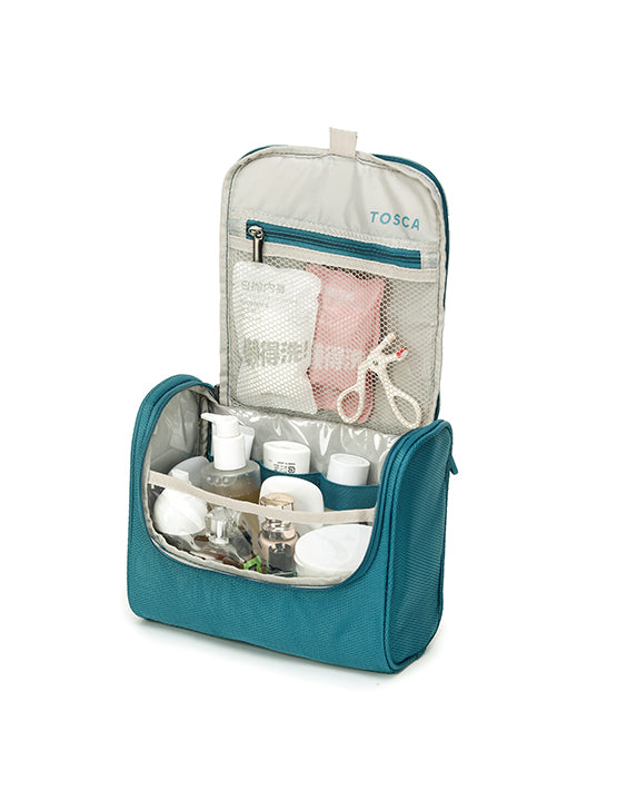 Tosca SO LITE Hanging Wetpack - Lightweight Travel Cosmetic Bag for Makeup & Toiletries | Perfect for Gym, Beach & Vacation (Teal)