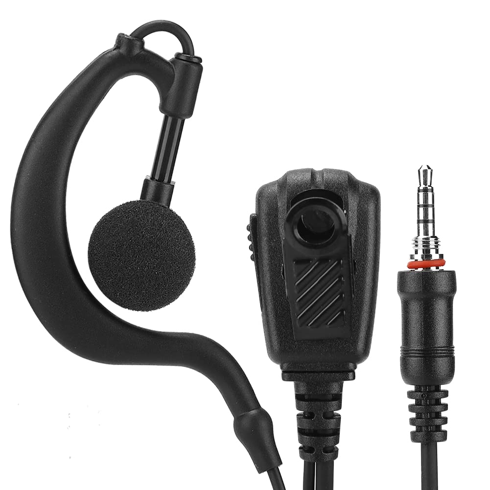 Entatial G-Shape Design IP54 Waterproof Comfortable Earphones - Sweatproof Headset with PU Cable for Walkie Talkie IC-M33/M25/M34 - Perfect for Travel, Camping, Indoor & Outdoor Use