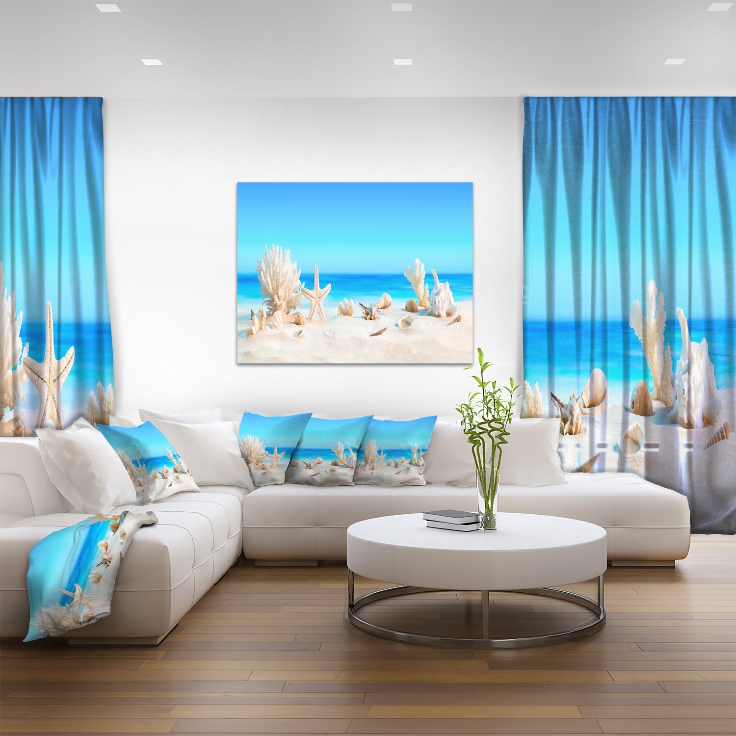Tropical Beach Seashells Photo Canvas Print - Coastal Wall Art for Living Room, Bedroom & Office Decor