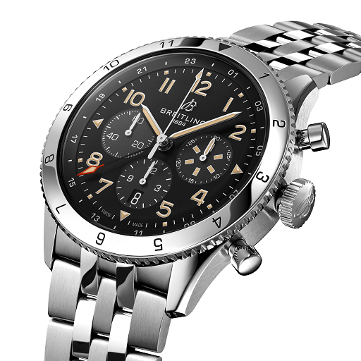 Breitling Super AVI Chronograph GMT Stainless Steel Men's Watch - Luxury Pilot & Travel Timepiece for Aviation Enthusiasts & Business Professionals