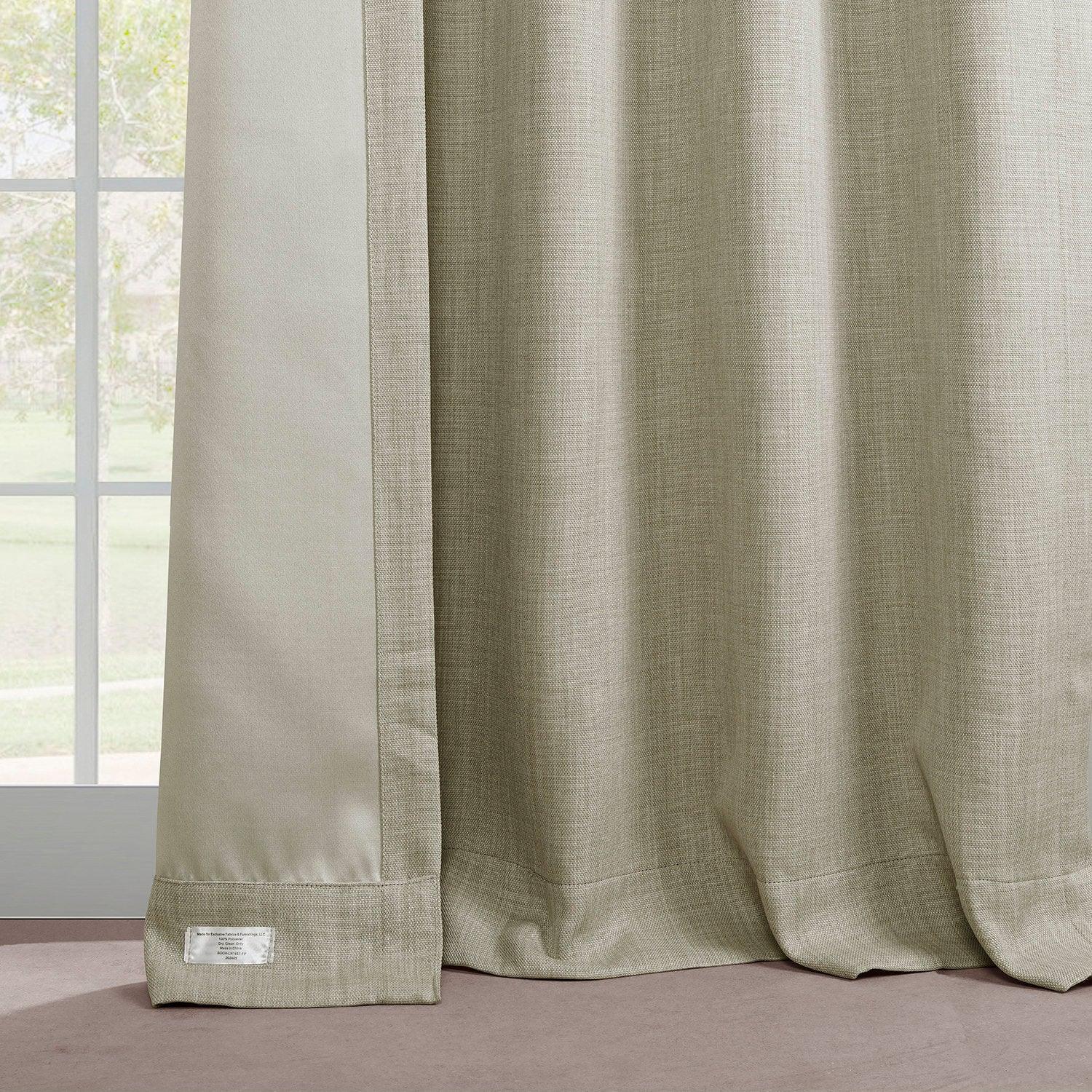 Oatmeal French Pleat Textured Faux Linen Blackout Curtains for Bedroom - Light Blocking Thermal Insulated Window Drapes for Living Room & Nursery