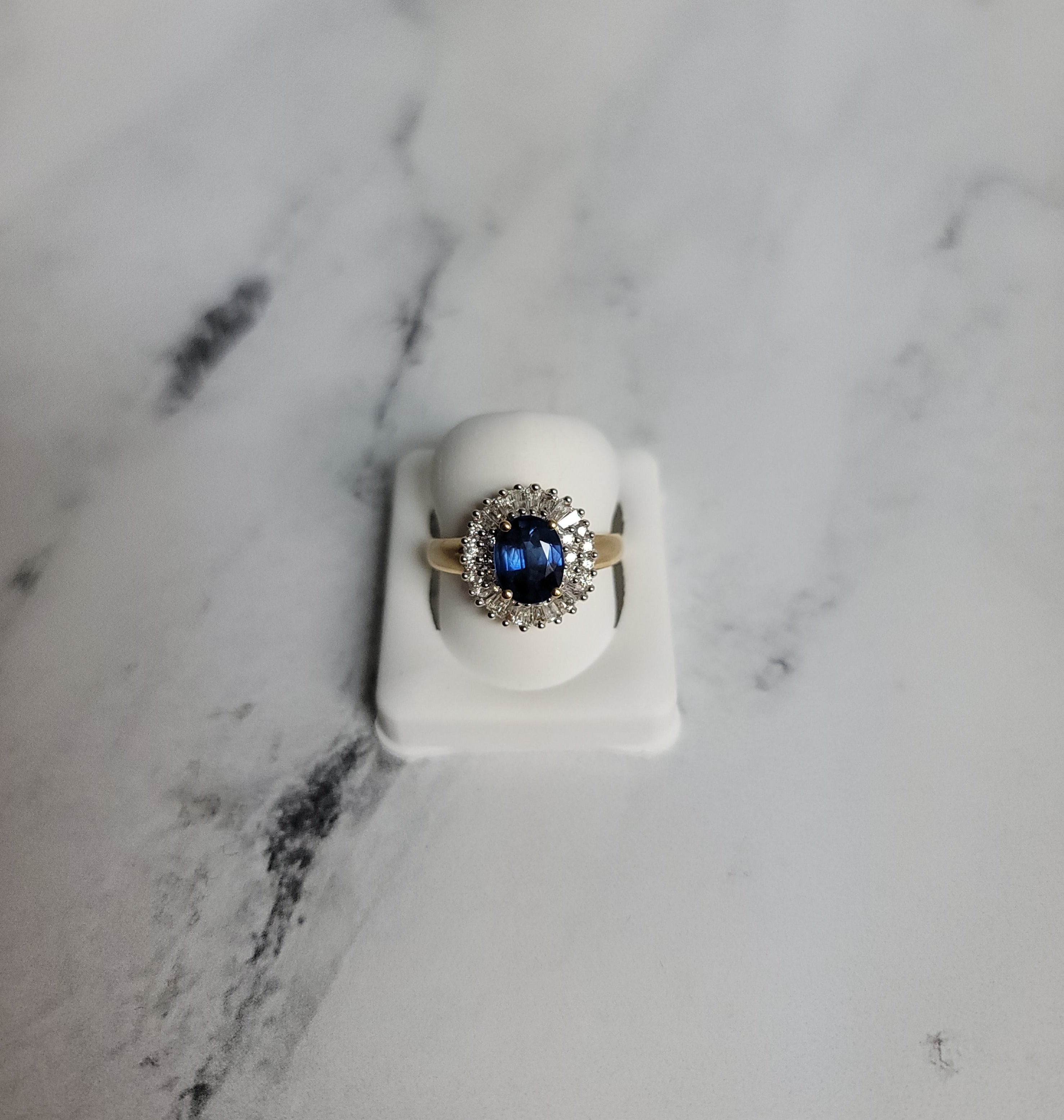 1.80cttw Sapphire & Diamond Engagement Ring - 14K Yellow Gold Wedding Band for Bridal & Anniversary Gifts