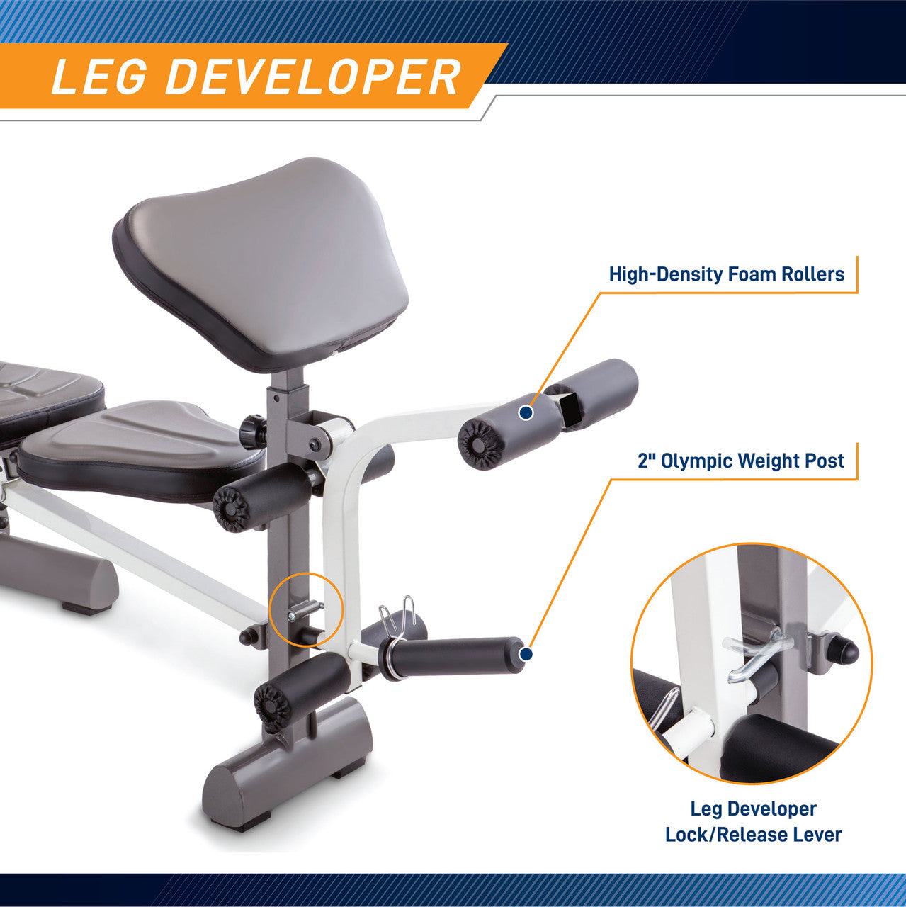 Marcy MWB 20100 Folding Standard Weight Bench - Adjustable Home Gym Equipment for Full Body Workouts | Perfect for Strength Training & Home Fitness