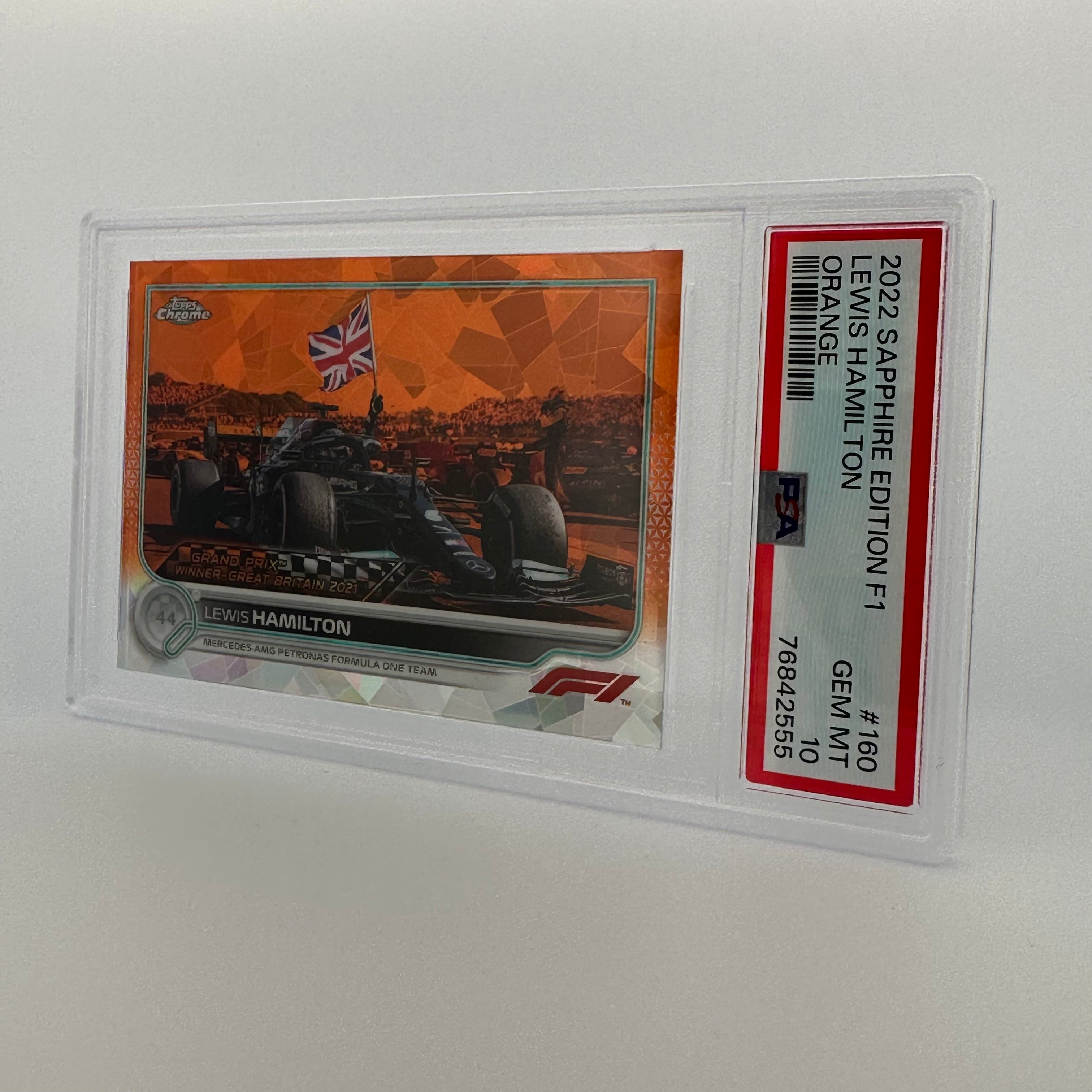 PSA 10 Lewis Hamilton #160 Sapphire Edition Orange 20/25 - Rare F1 Racing Card for Collectors & Fans - Perfect for Display, Trading, and Investment