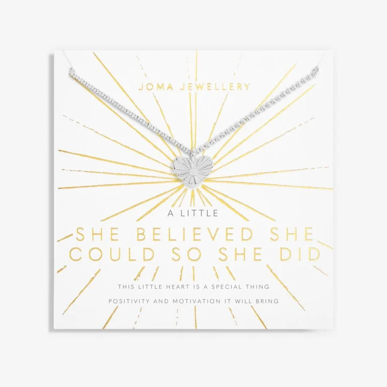 Joma Jewellery Necklace - 'A Little She Believed She Could, So She Did' Inspirational Pendant for Women | Perfect Gift for Graduation, Birthday & Daily Motivation