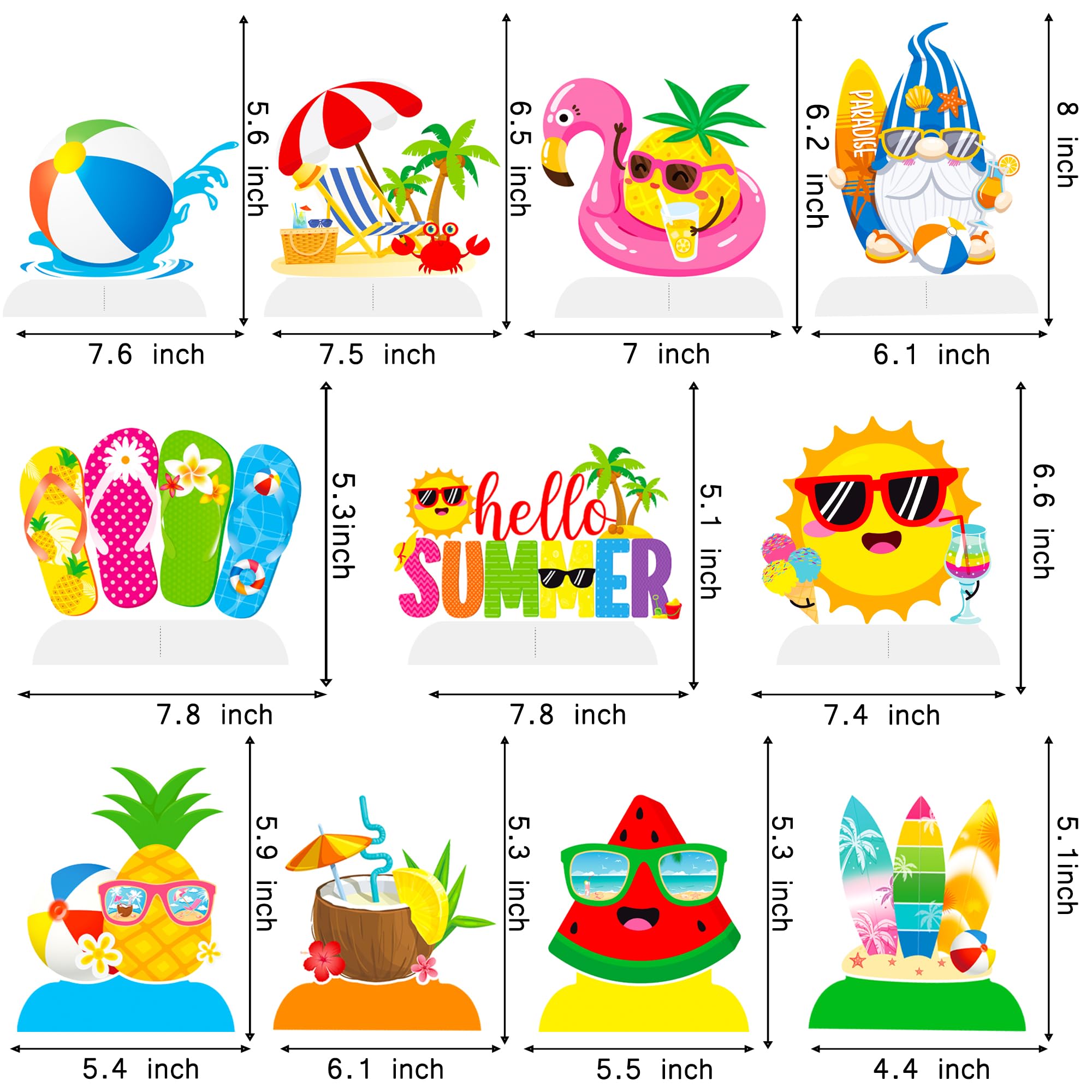 11Pcs Honeycomb Summer Party Decorations - Beach Pool Table Centerpieces for Hawaiian Themed Birthday, Wedding & BBQ Events | Perfect for Outdoor Gatherings, Luau Parties & Tropical Celebrations