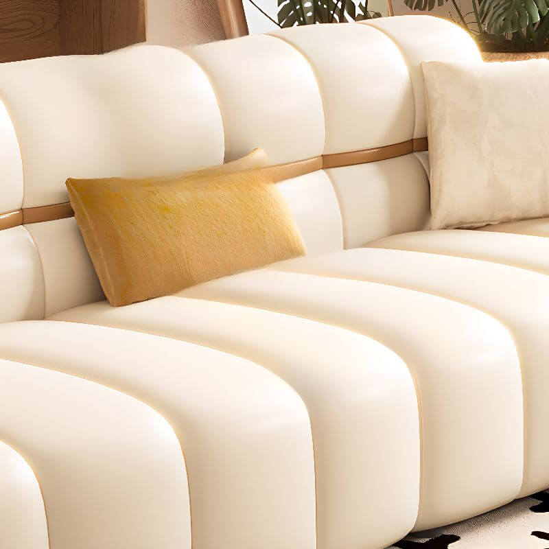 Modern White Sofa for 4/3/1 Seater - Solid Color Upholstery with Matching Pillow - Perfect for Living Room, Lounge & Small Spaces