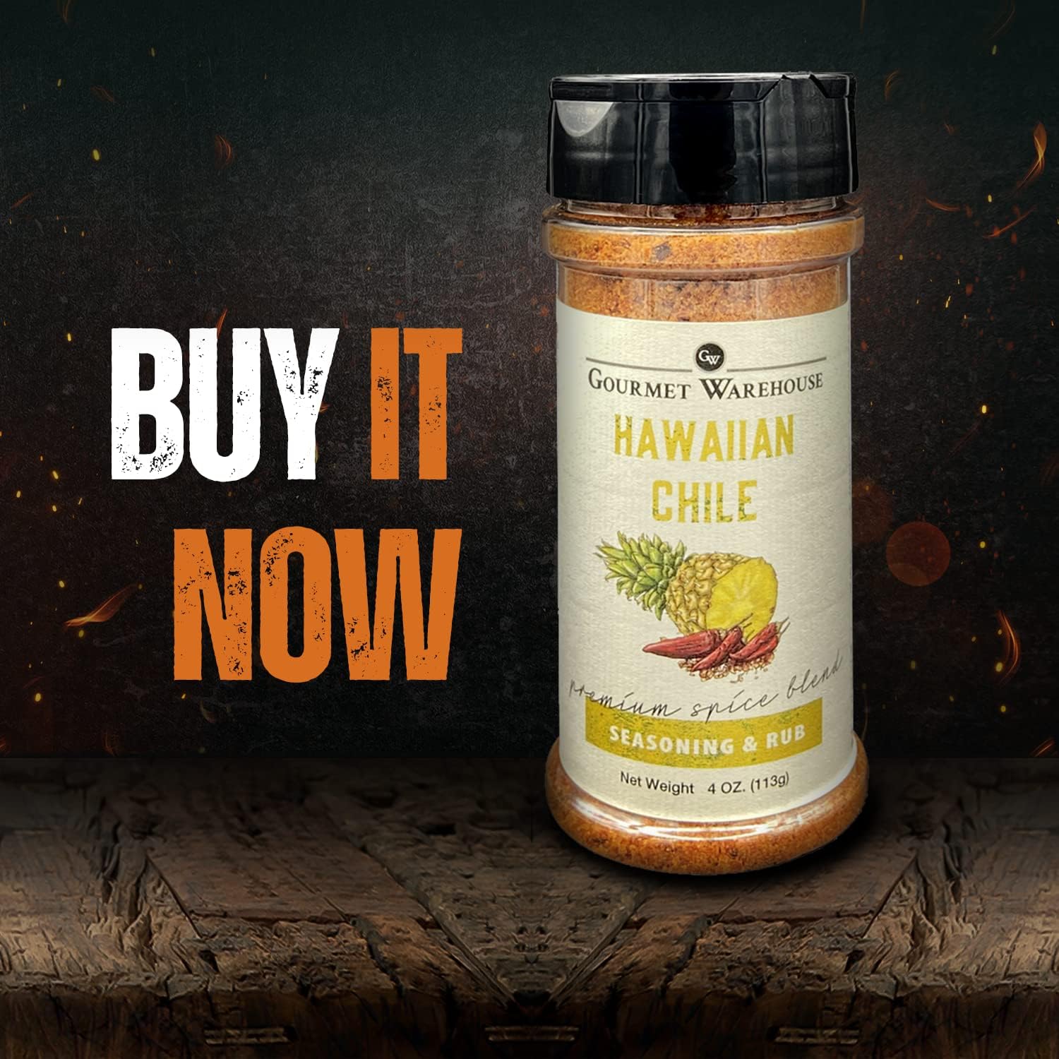 Premium Hawaiian Chile BBQ Rub - Gluten Free, No MSG, No HFCS - 4oz (3-Pack) - Perfect for Grilling, Smoking & Seasoning Meats