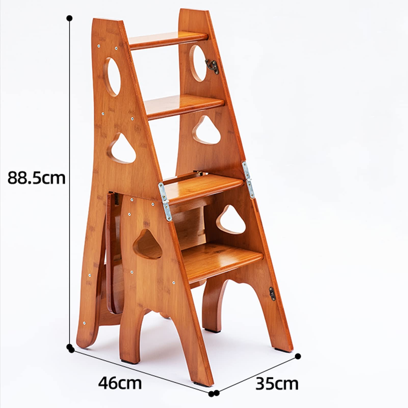 AYVADA 4-Step Folding Ladder Stool, 2-in-1 Combination Step Stool and Bookshelf Display Stand - Perfect for Home, Office, and Library Organization