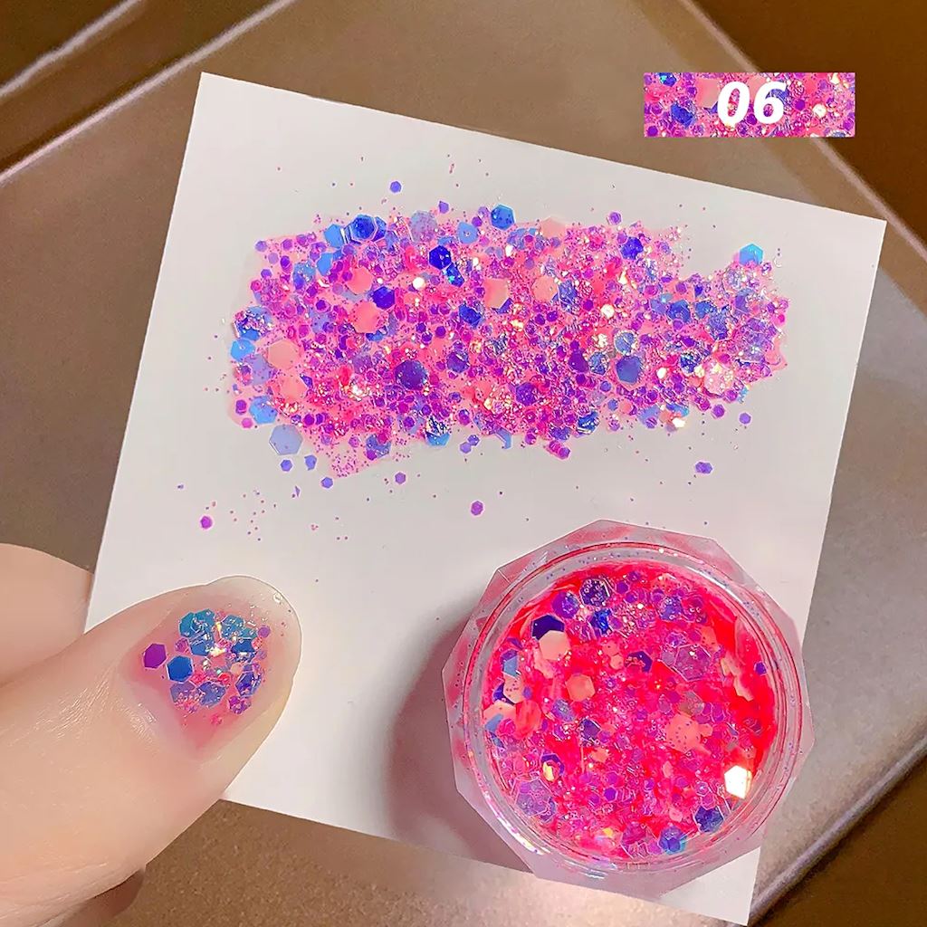 Aurora Multicolor Laser Glitter Jar - 1oz Premium Cosmetic Glitter for Nails, Face, Body Art & DIY Crafts - Perfect for Parties, Festivals & Makeup Looks