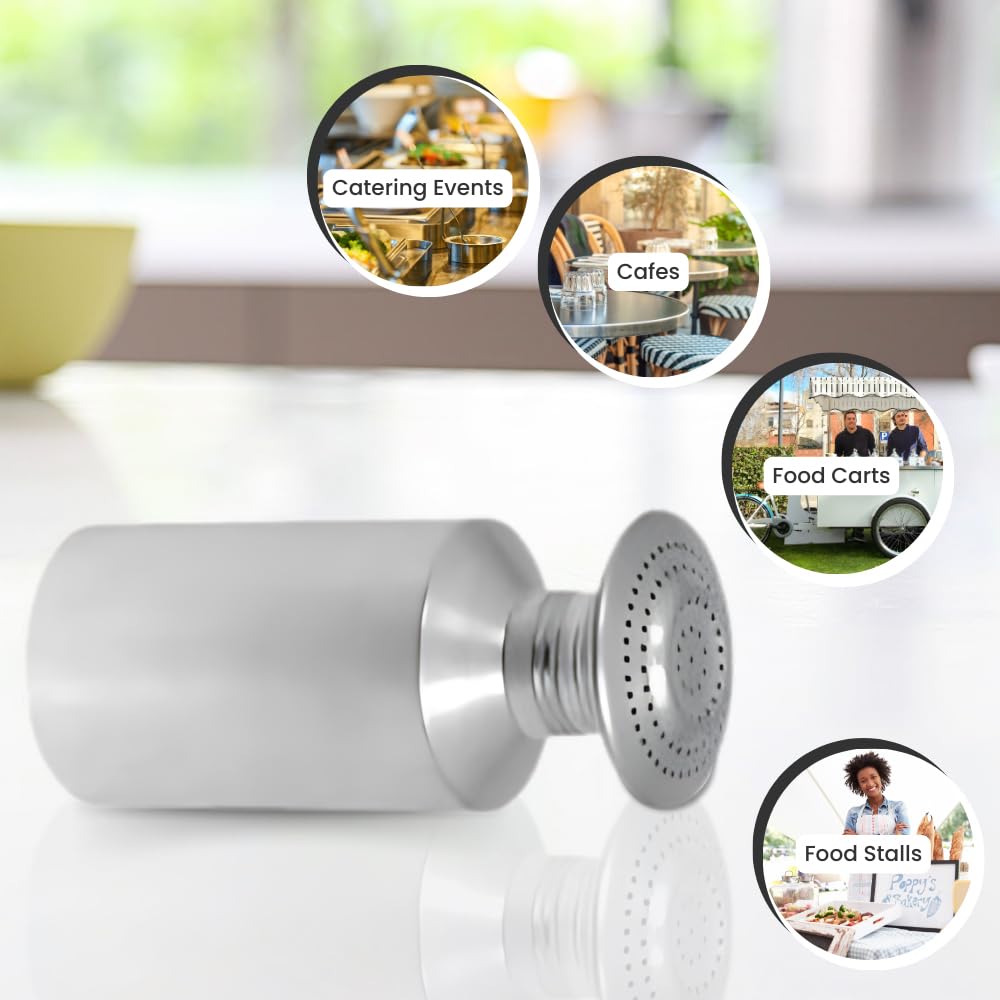 Premium Aluminum Salt Shaker for French Fries & Snacks – 22 Oz Large Capacity, European Imported Salt & Pepper Dispenser for Kitchen, Dining & Restaurant Use