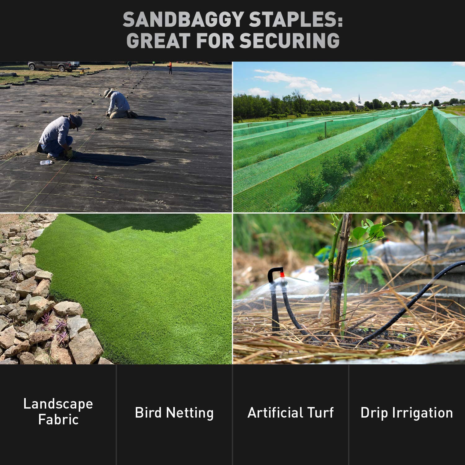 Sandbaggy 6 Inch Galvanized Landscape Staples - Heavy Duty SOD Staples for Lawn, Garden & Erosion Control (1000 Pack) - Perfect for Securing Landscape Fabric, Sod Netting & Ground Cover