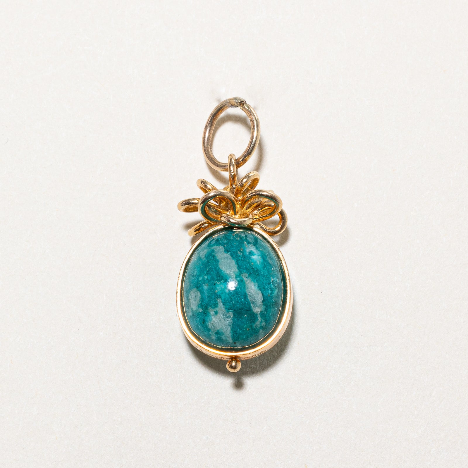 Cavelti Natural Amazonite Egg Charm - 14.00ct Genuine Gemstone Pendant for Jewelry Making & Spiritual Healing | Perfect for Necklaces, Bracelets & Meditation Gifts