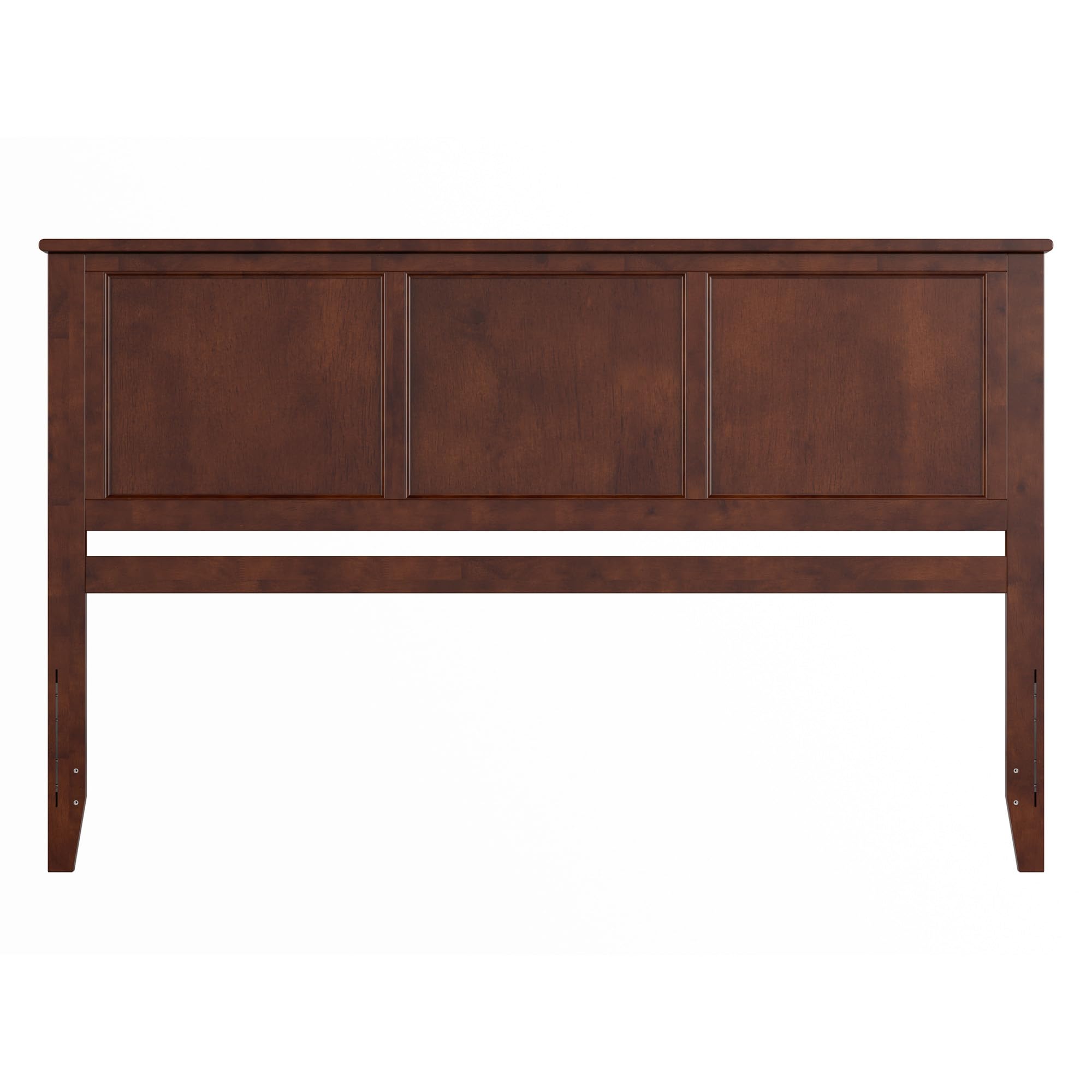 AFI Madison King Solid Wood Panel Headboard with USB Charging Ports - Walnut Finish for Modern Bedroom Decor & Master Suite Upgrade