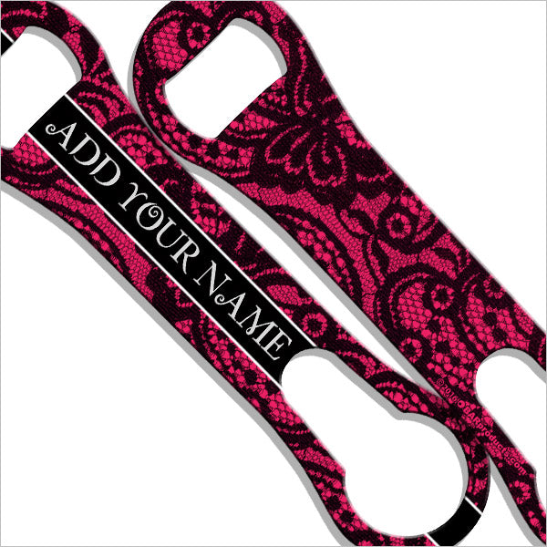 Custom Personalized V Rod® Bottle Opener with Sexy Lace Design - Perfect for Parties, Weddings & Gifts