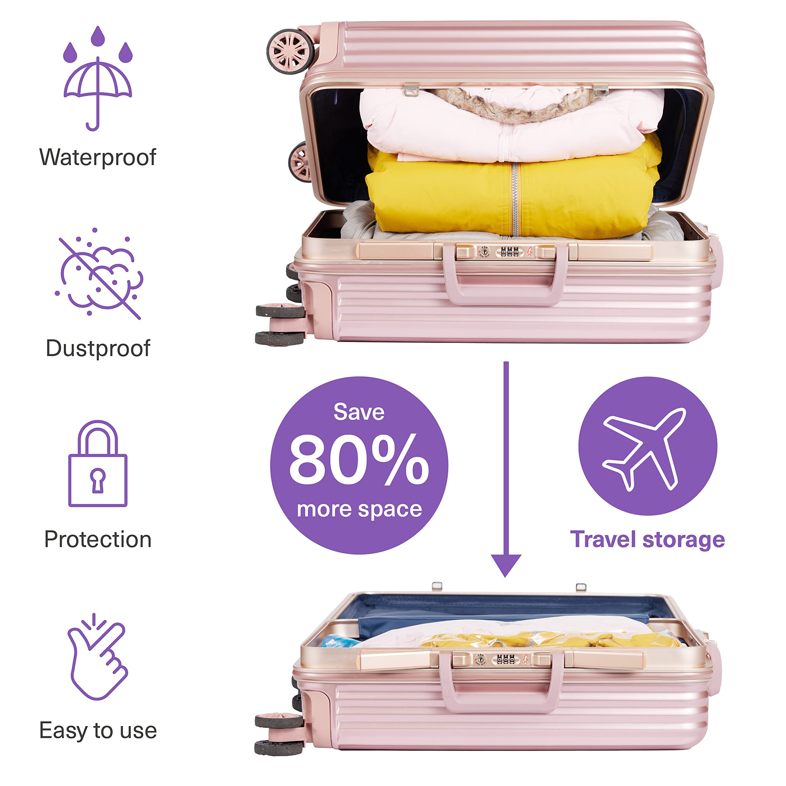 20 Pack Heavy Duty Vacuum Storage Bags for Clothes with Hand Pump - Extra Large Space Saver Bags for Duvets, Blankets, Winter Coats | Perfect for Travel, Seasonal Storage & Moving (XXL)