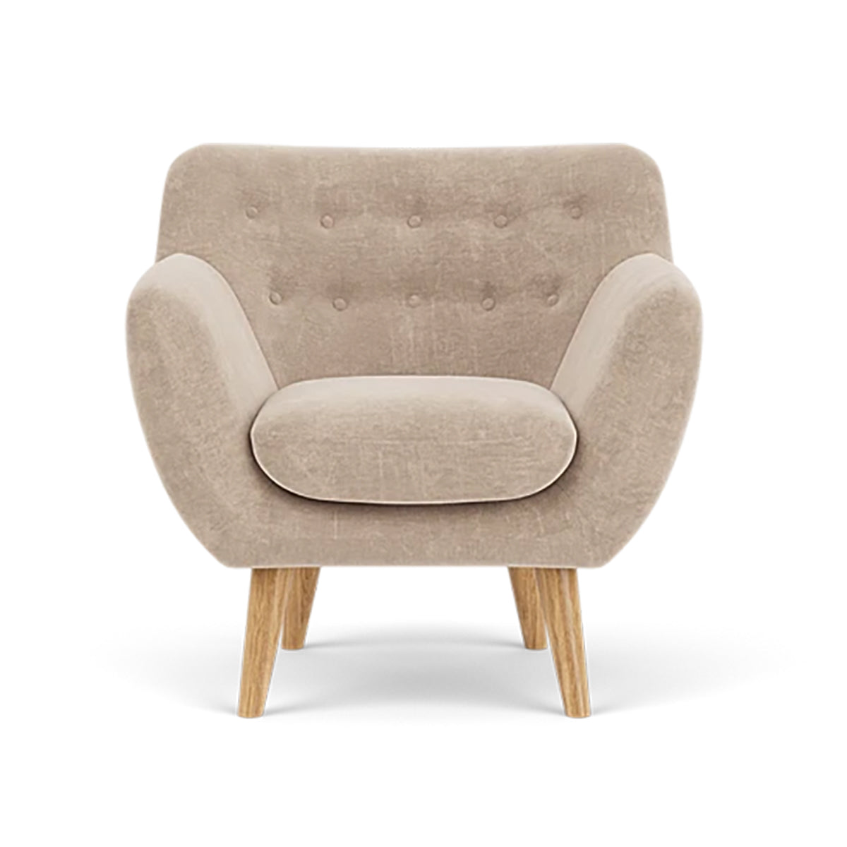 Anne Fabric Armchair - Modern Upholstered Accent Chair for Living Room, Bedroom & Office - Comfortable Lounge Chair with Sturdy Wooden Legs (Perfect for Reading, Relaxing & Home Decor)