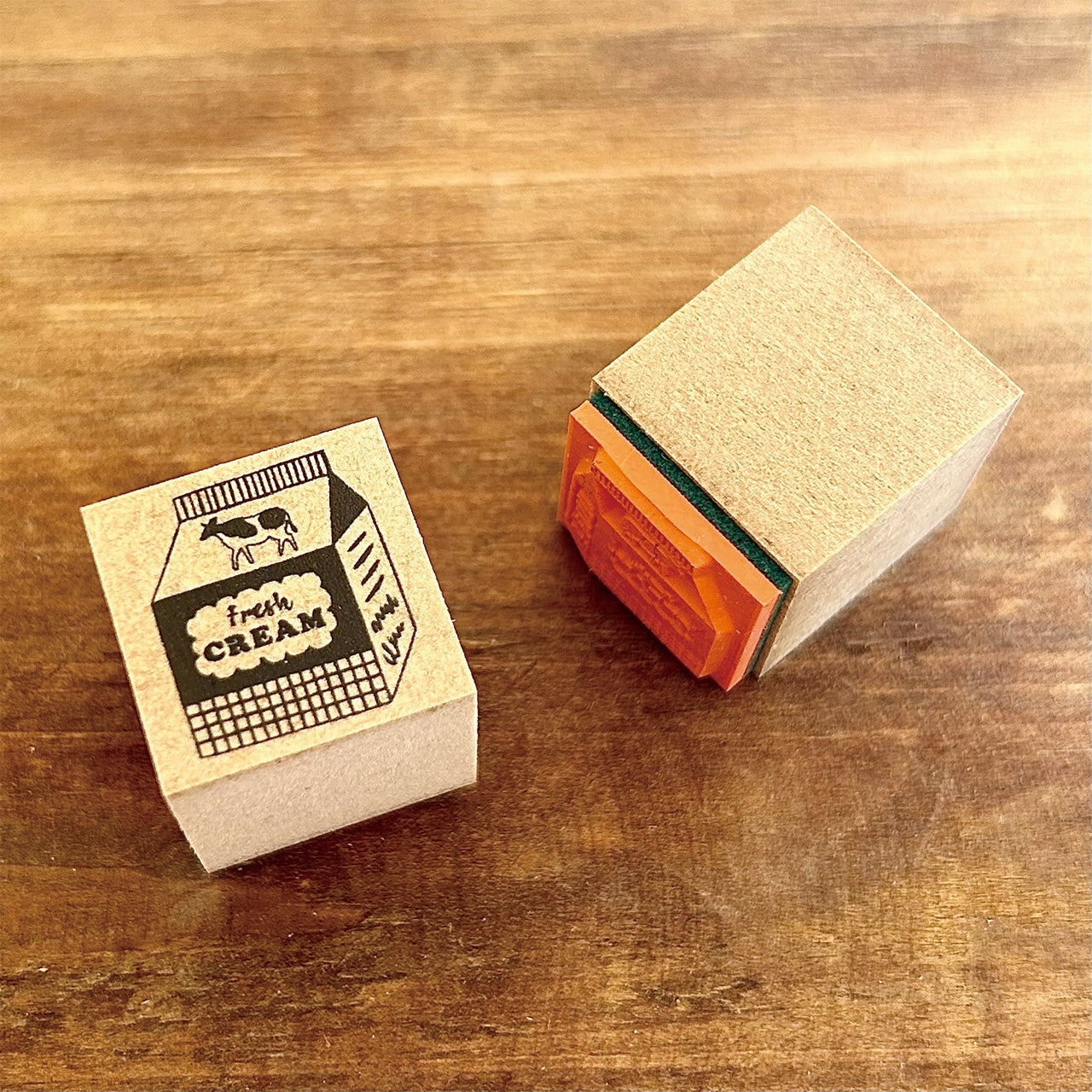 Kinotorico Wooden Rubber Stamp - Fresh Cream Design for DIY Scrapbooking, Card Making & Craft Projects