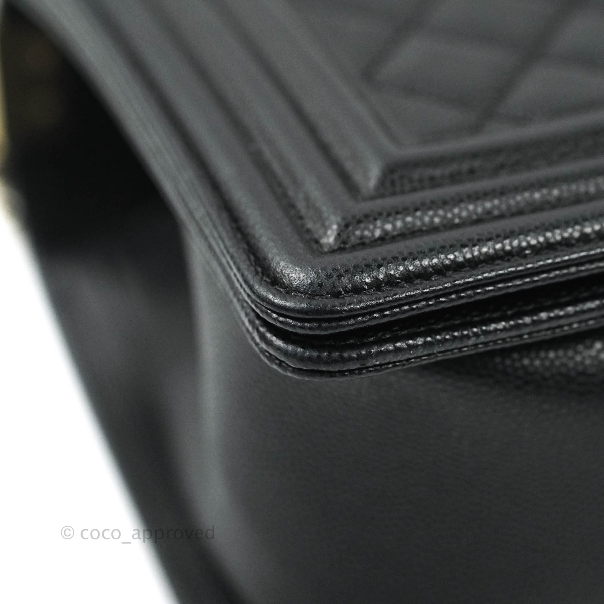 Chanel Boy Quilted Medium Handbag in Black Caviar Leather with Gold Hardware - Perfect for Evening Events, Parties & Luxury Fashion Accessories