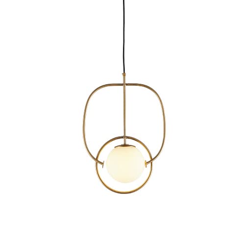Industrial Geometric Pendant Light Fixture with Hand-Blown Glass Shade - Adjustable Metal Ceiling Light, Modern Hanging Chandelier for Kitchen Island, Dining Room & Bedroom - Perfect for Farmhouse, Loft and Industrial Style Home Decor