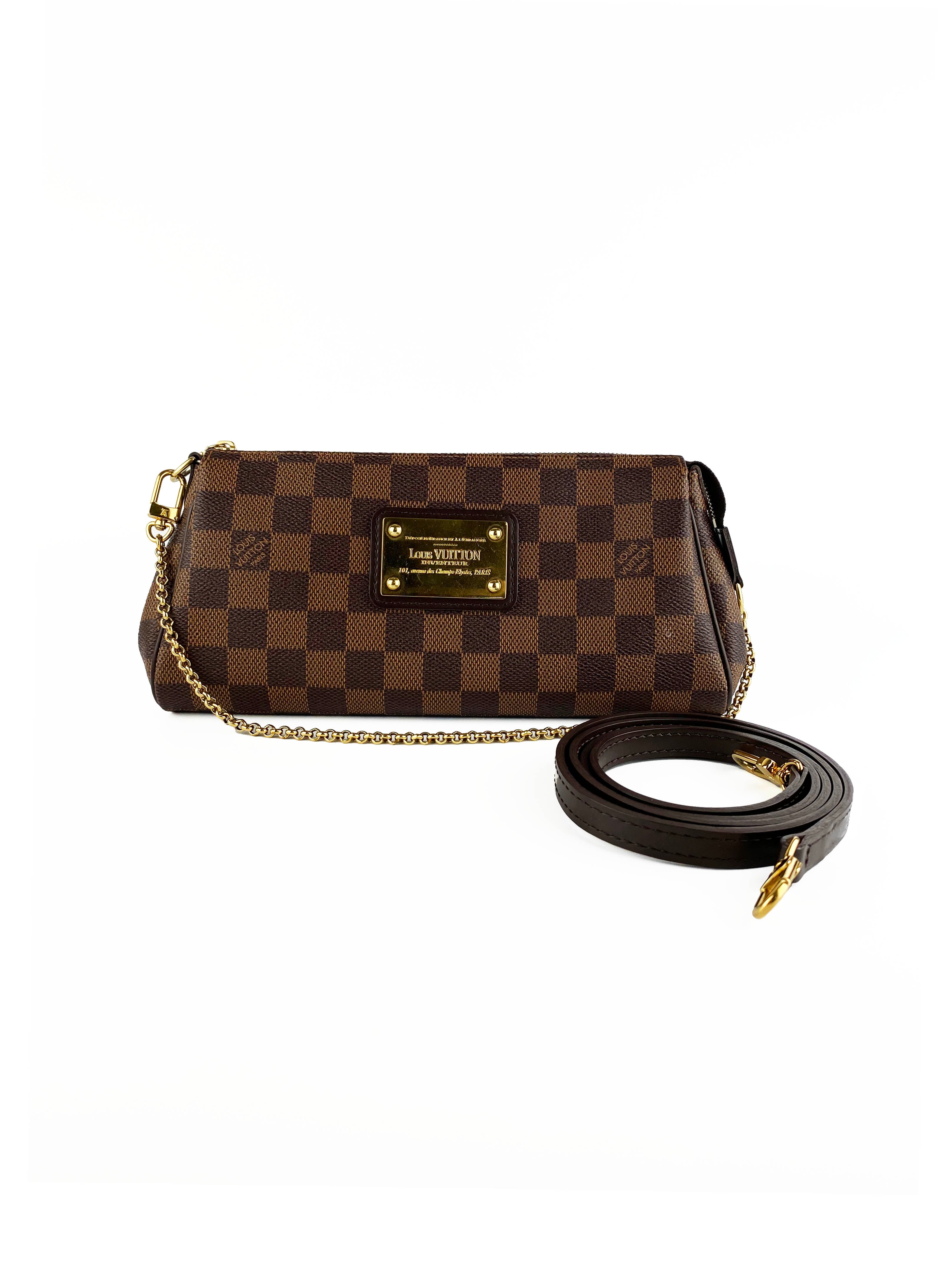 Authentic Louis Vuitton Eva Damier Ebene Crossbody Bag - Luxury Shoulder Purse for Women, Perfect for Date Night & Travel Accessories