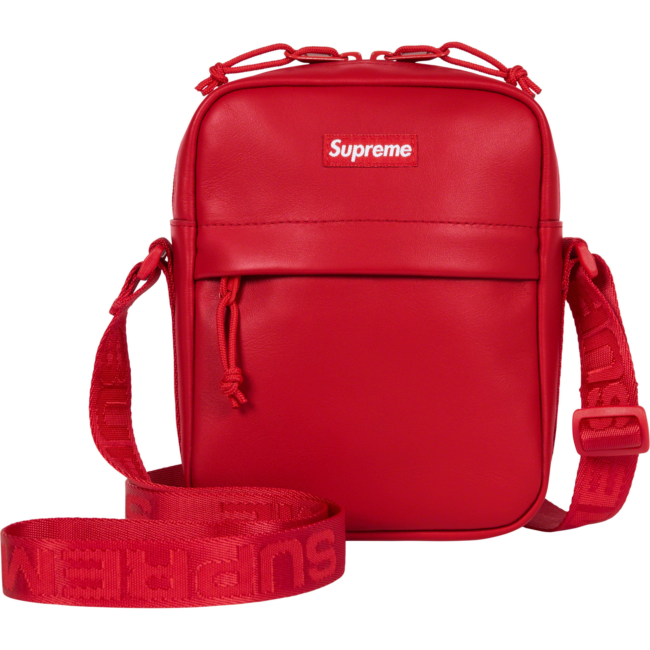 SUPREME 23FW Genuine Leather Shoulder Bag for Men & Women - Stylish Crossbody Purse for Travel, Work & Everyday Use