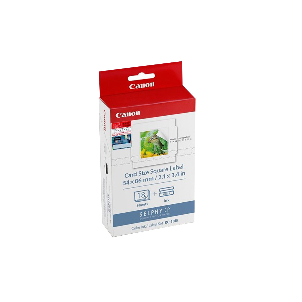 CANON KC-18IS Credit Card Size Square Stickers - 18 Sheets with Ribbon Set for Scrapbooking, DIY Crafts & Gift Wrapping