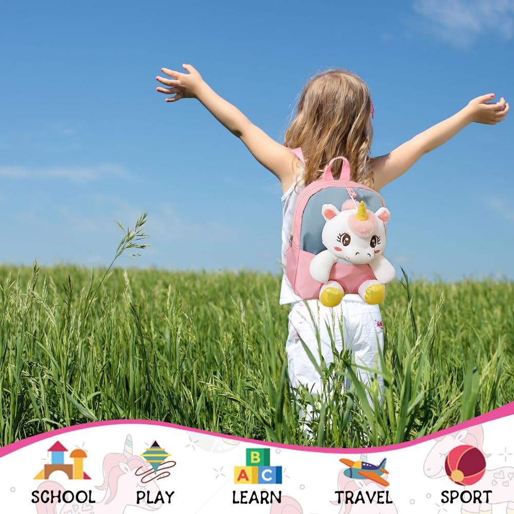**Adorable 3D Unicorn Backpack for Kids - Cute Kawaii Toddler Bookbag for Boys & Girls, Preschool & Kindergarten, Pink Unicorn Design - Perfect for School, Travel & Daily Use**