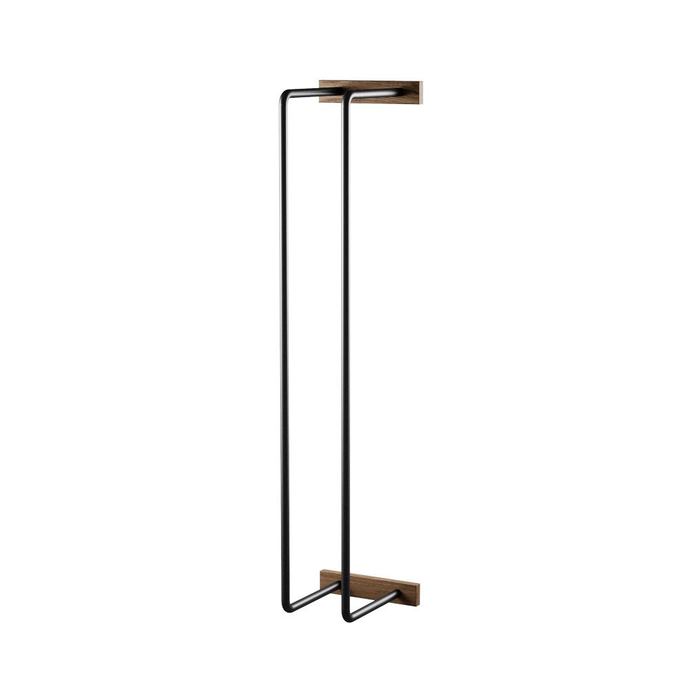 EKTA LIVING Bathroom Hand Towel Holder & Toilet Paper Roll Stand - Smoked Oak & Black Finish - Space Saving Organizer for Small Bathrooms & Powder Rooms