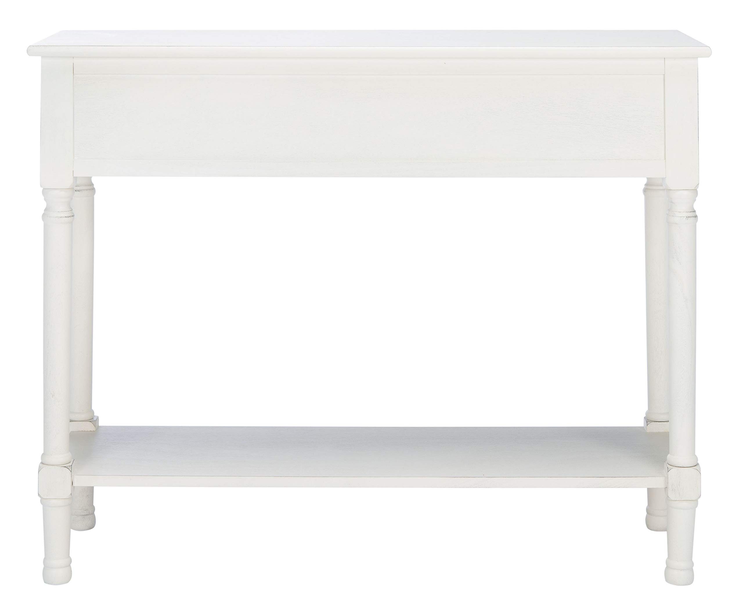 Distressed White 2-Drawer Console Table with Bottom Shelf - Safavieh Home Collection Tate | Perfect for Entryway, Living Room & Hallway Decor