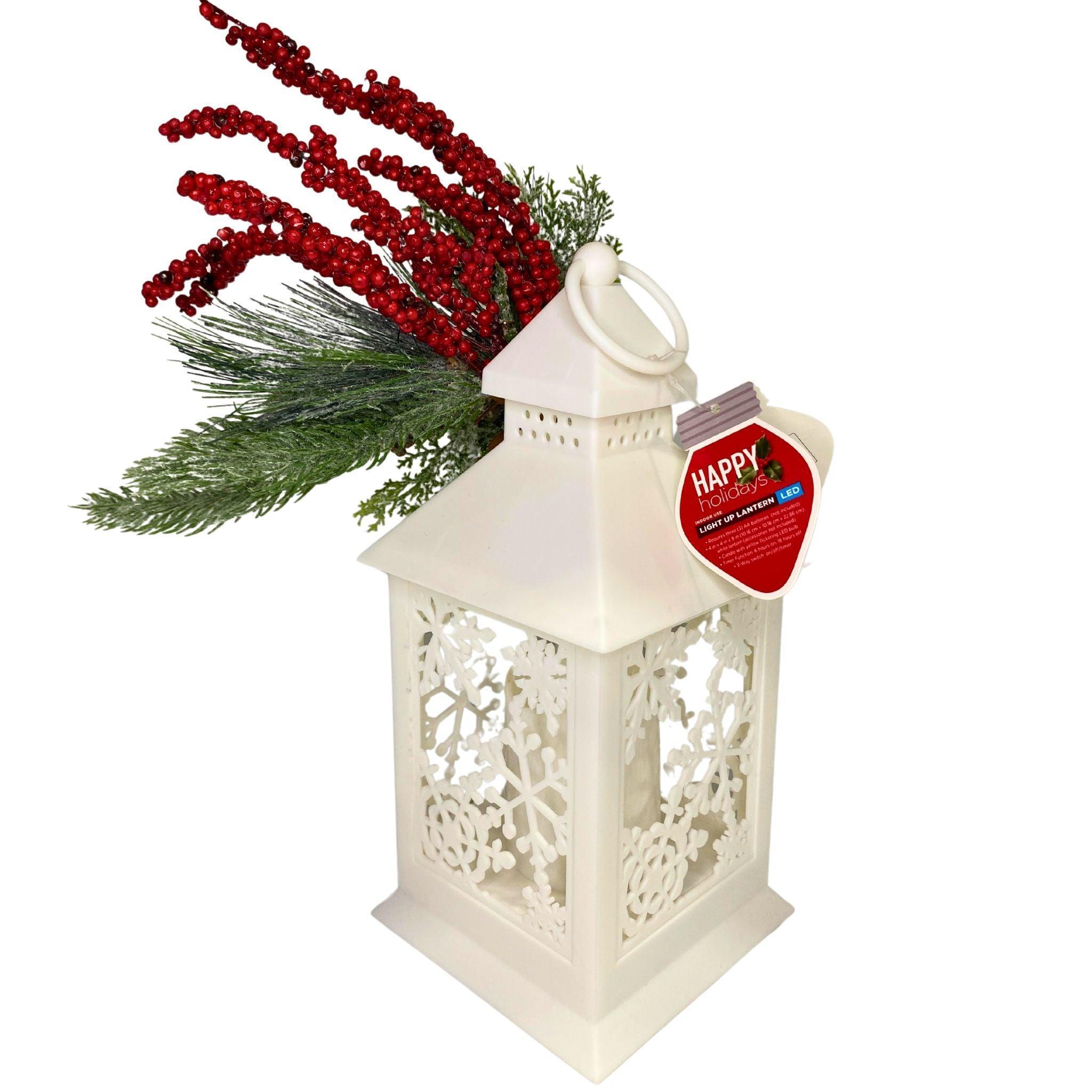 60 Pcs LED Light Up Lanterns for Happy Holidays - Indoor/Outdoor Christmas Party Decorations, Garden & Patio Lighting